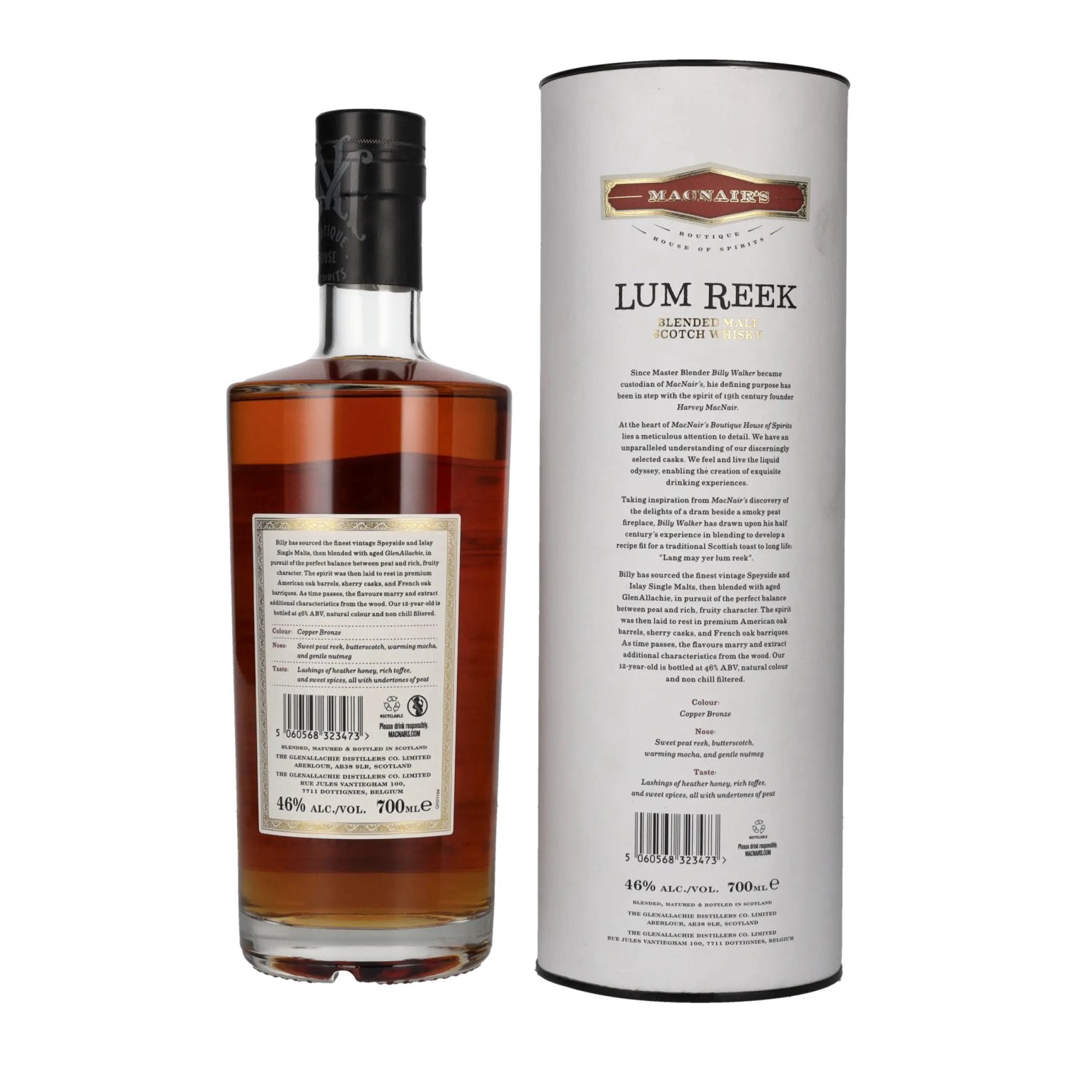 MacNair's Lum Reek 12 Years Old PEATED 46% Vol. 0.7l in gift box