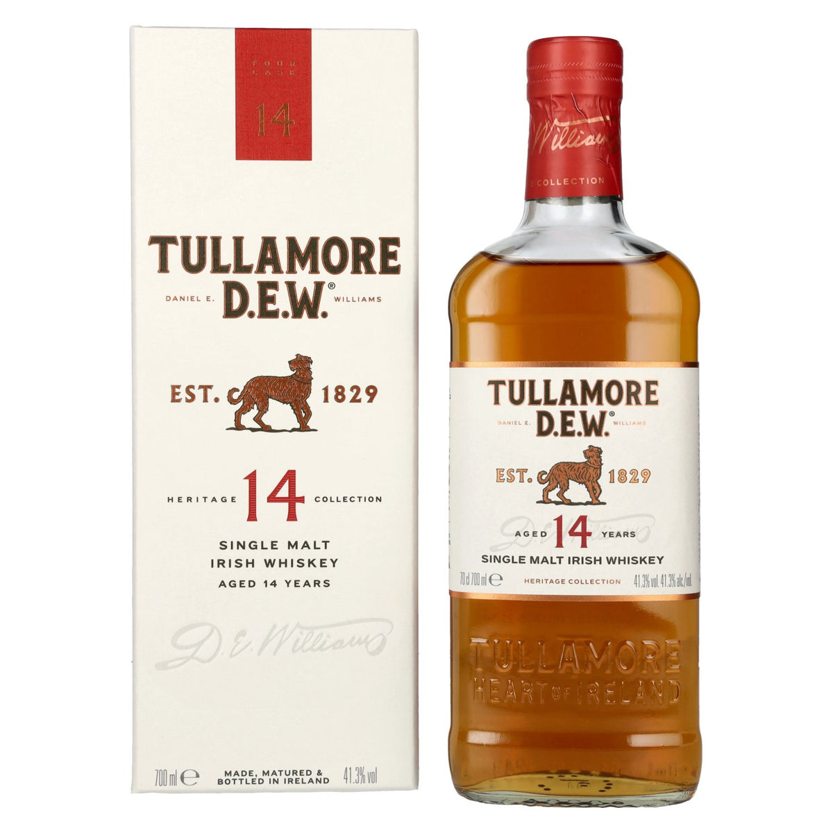 Tullamore D.E.W. 14 Years Old Single Malt Irish Whiskey 41.3% Vol. 0.7L in Gift Box