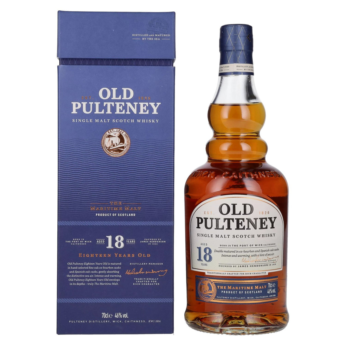 Old Pulteney 18 Years Old Single Malt Scotch Whisky 46% Vol. 0,7l in Geschenkbox