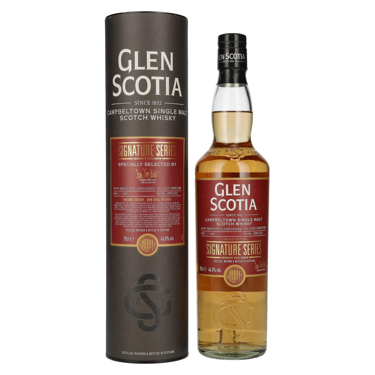 Glen Scotia Signature Series GERMANY EXCLUSIVE Single Malt Scotch Whisky 46% Vol. 0.7l in Gift Box