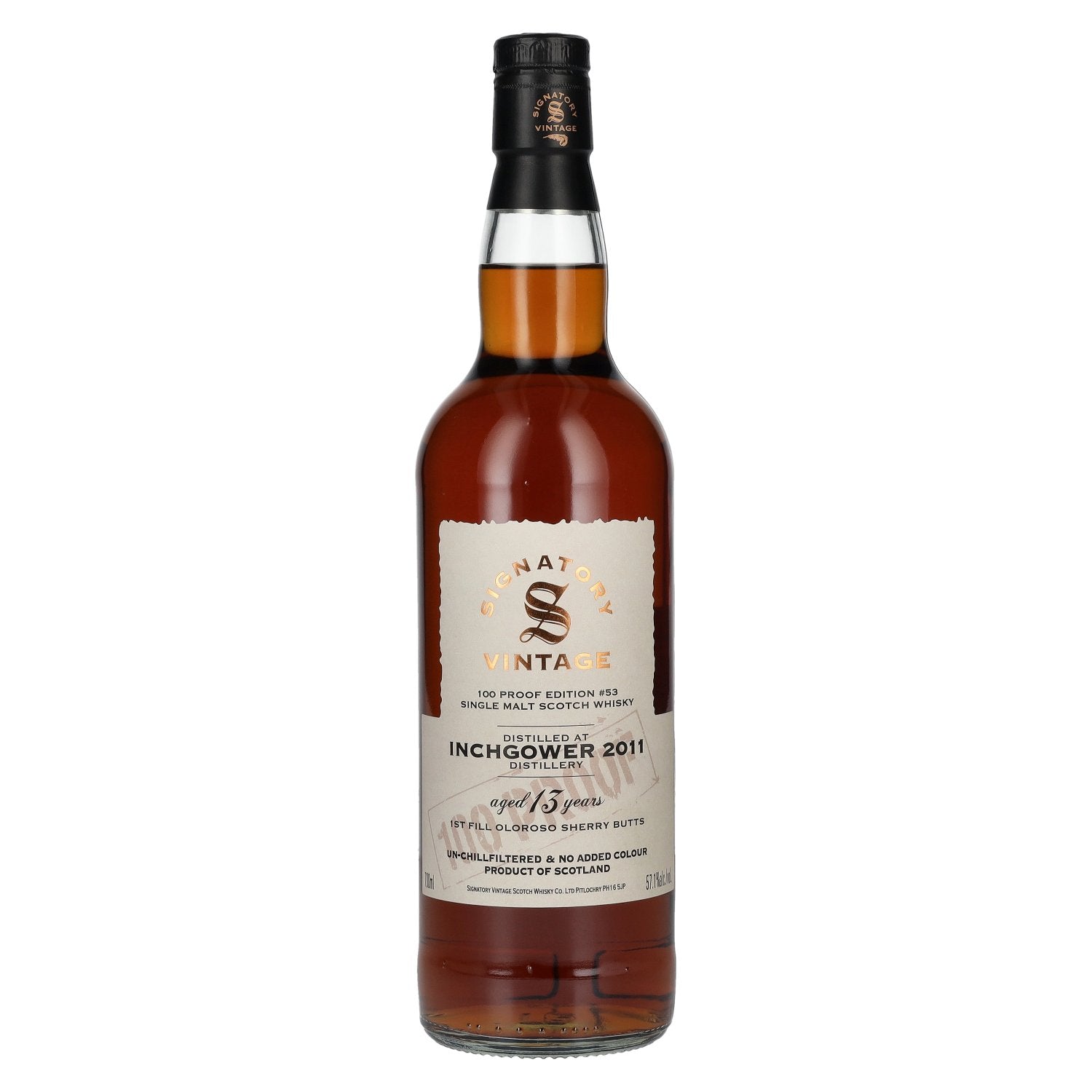 Signatory Vintage 100 Proof Edition INCHGOWER 13 Years Old Single Malt #53 2011 57.1% Vol. 0.7l