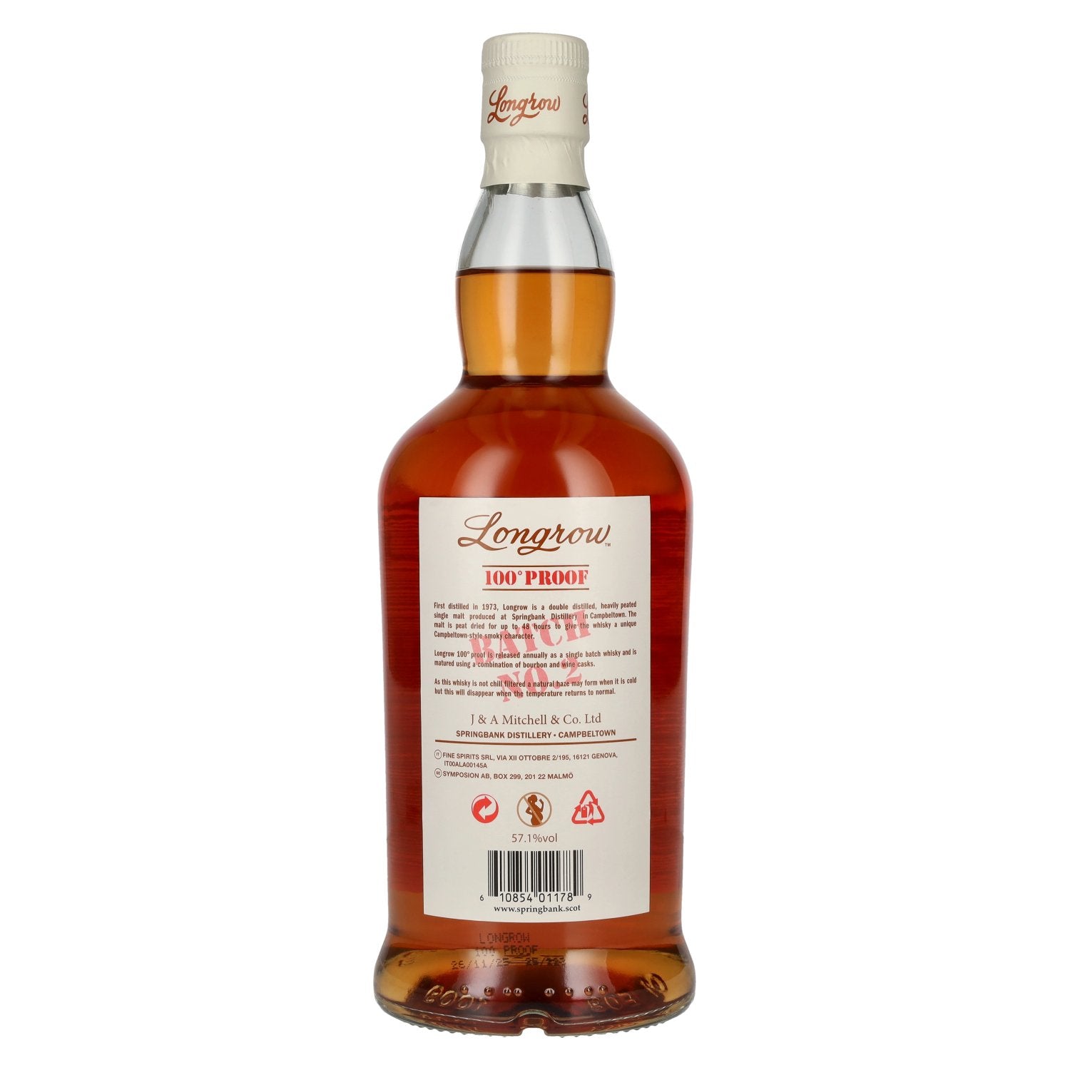 Springbank Longrow 100° Proof Peated Campbeltown Single Malt Scotch Whisky 57.1% Vol. 0.7l