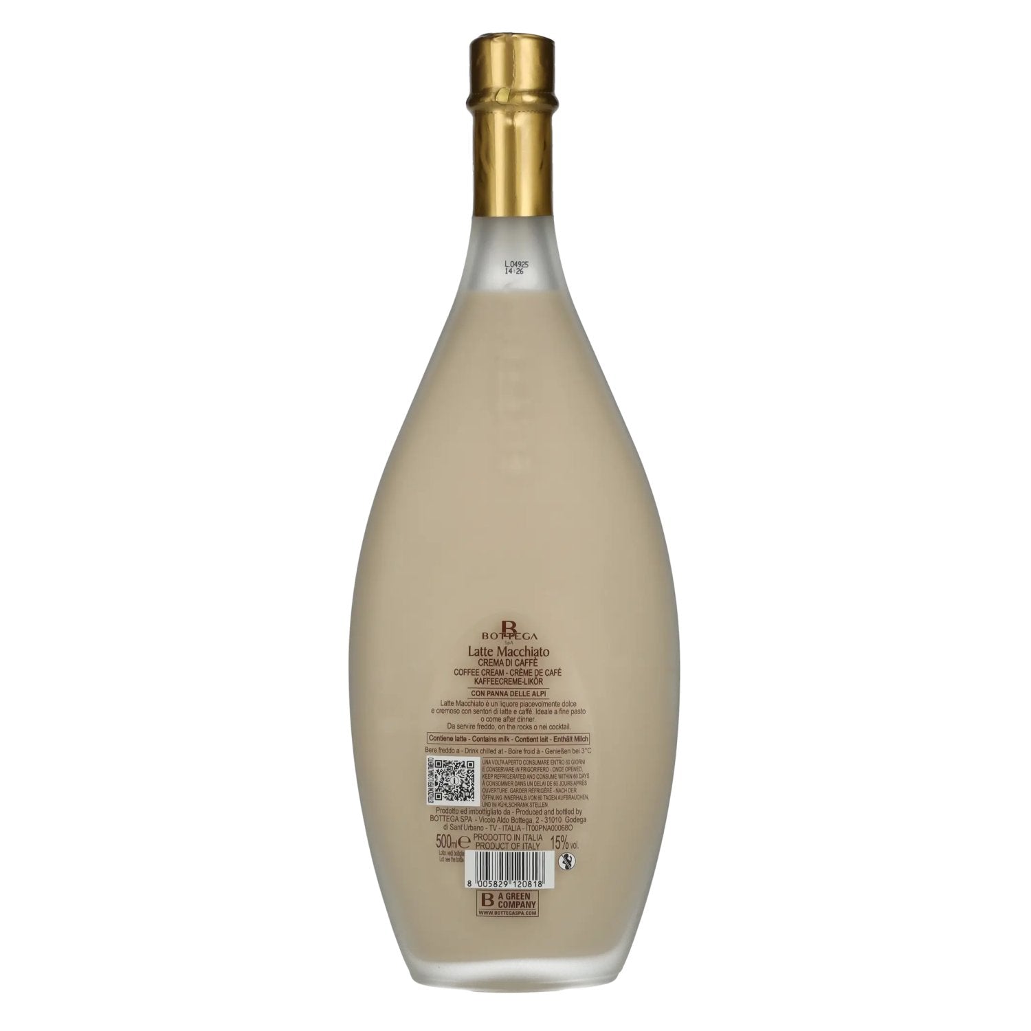 Bottega LATTE MACCHIATO Crema di Café e Grappa 15% Vol. 0,5l