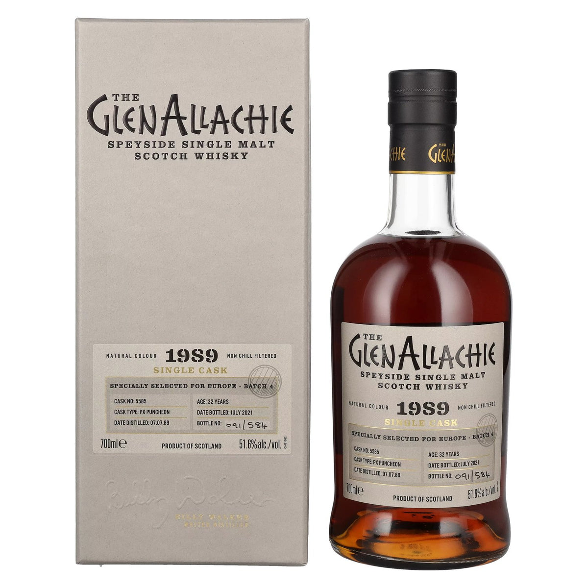 The GlenAllachie SINGLE CASK 32 Years Old PX PUNCHEON 51.6% Vol. 0.7l in Gift Box
