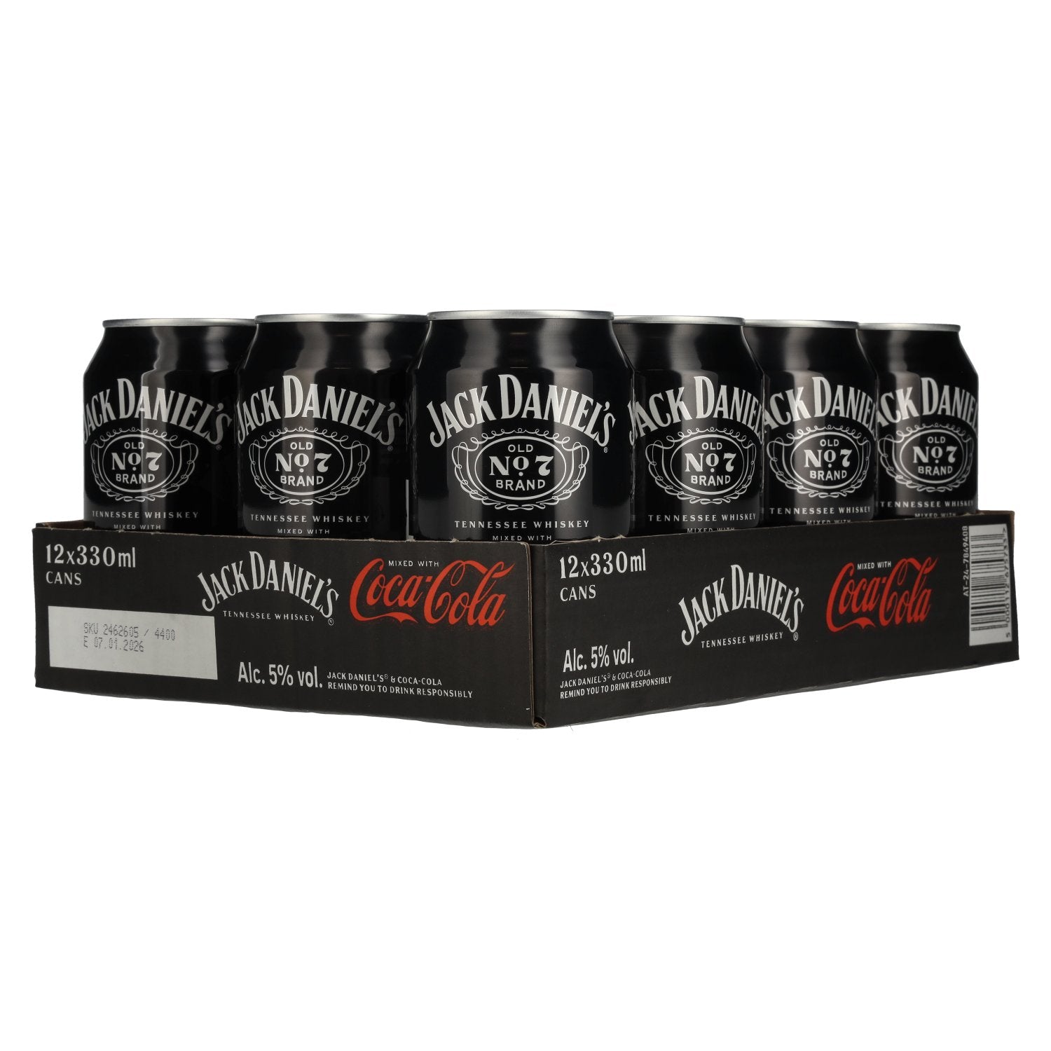 Jack Daniel's No. 7 Whiskey & Coca Cola 5% Vol. 12x0.33l Cans Deposit