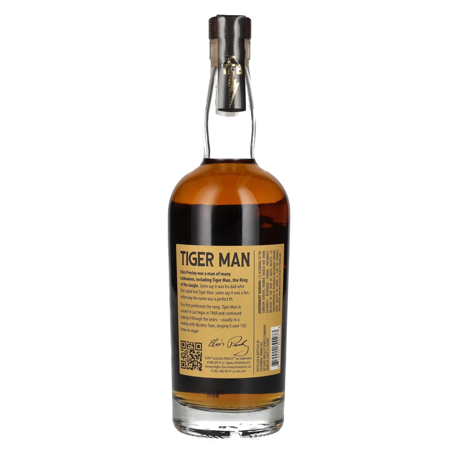 Elvis TIGER MAN Straight Tennessee Whiskey 45% Vol. 0,7l