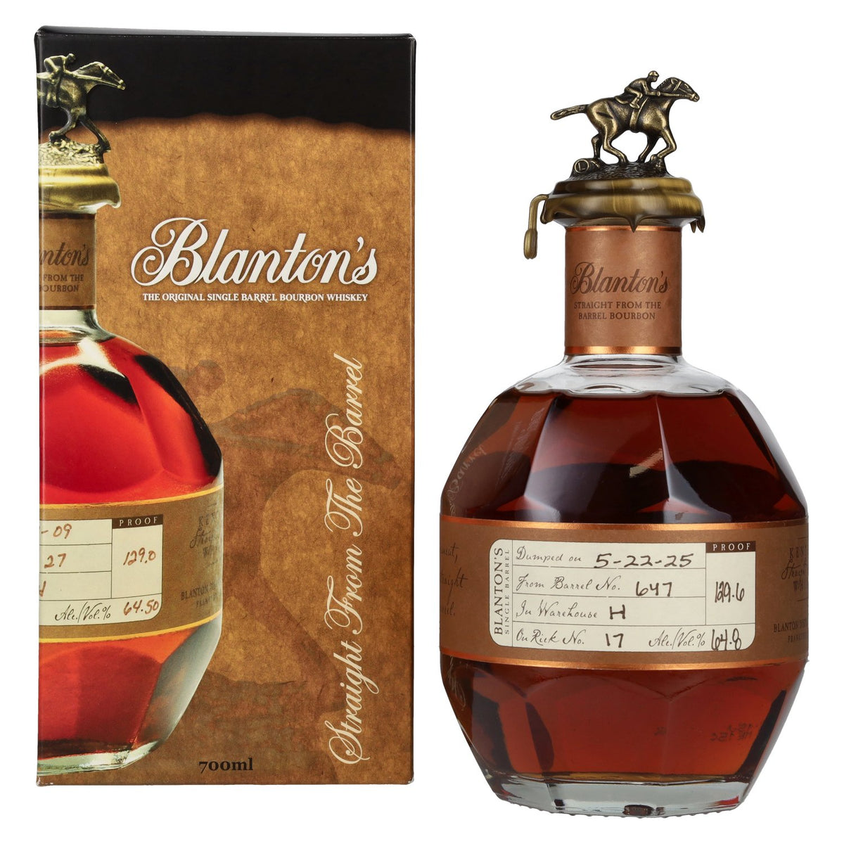 Blanton's STRAIGHT FROM THE BARREL BOURBON 64.8% Vol. 0.7L in Gift Box