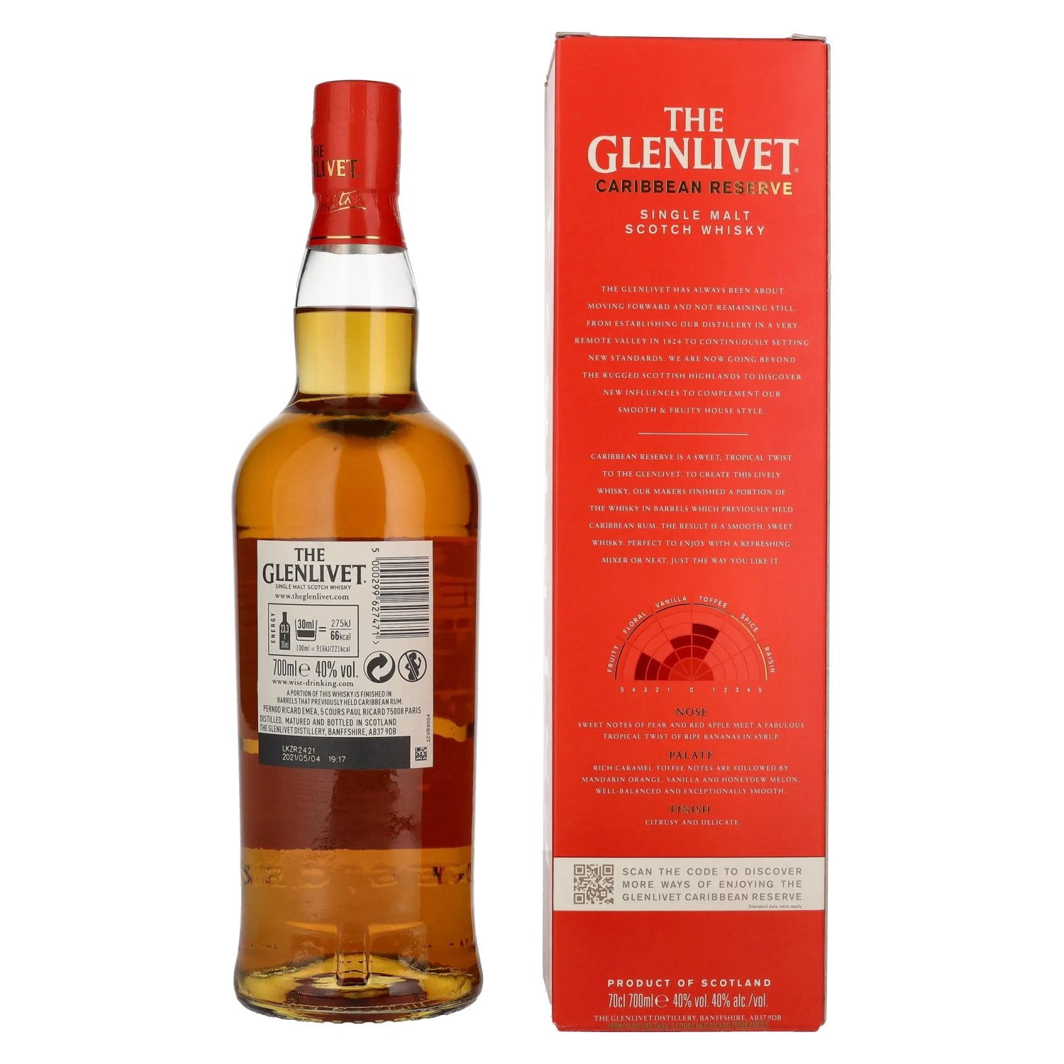 The Glenlivet Caribbean Reserve Single Malt Scotch Whisky 40% Vol. 0,7l in Geschenkbox