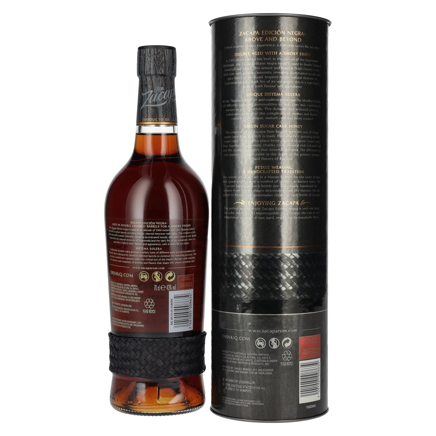 Ron Zacapa Centenario EDICIÓN NEGRA Sistema Solera Gran Reserva 43% Vol. 0,7l in Geschenkbox