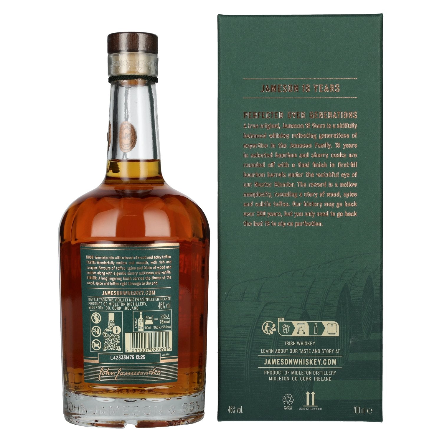 Jameson 18 Years Old Triple Distilled Irish Whiskey 46% Vol. 0.7L in Gift Box