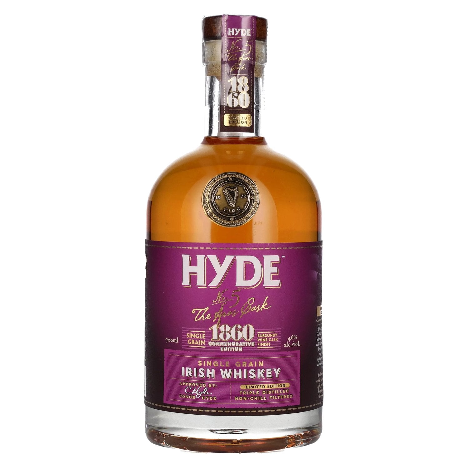 Hyde No.5 THE ÁRAS CASK 1860 Single Grain Burgundy Cask Finish 46% Vol. 0.7l