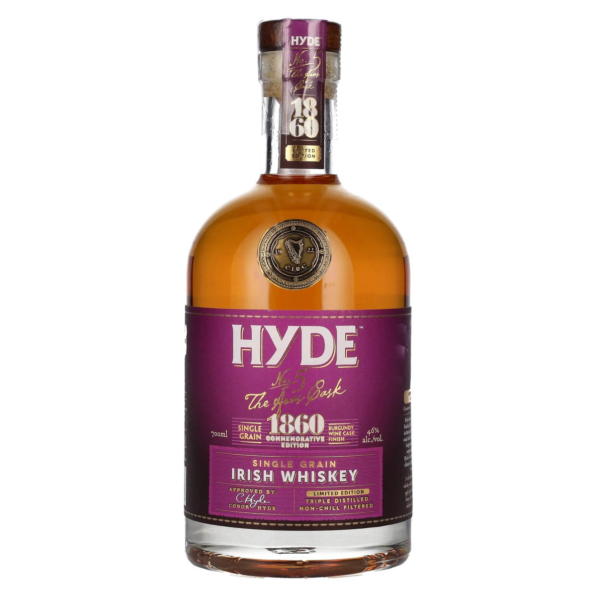 Hyde No.5 THE ÁRAS CASK 1860 Single Grain Burgundy Cask Finish 46% Vol. 0.7l