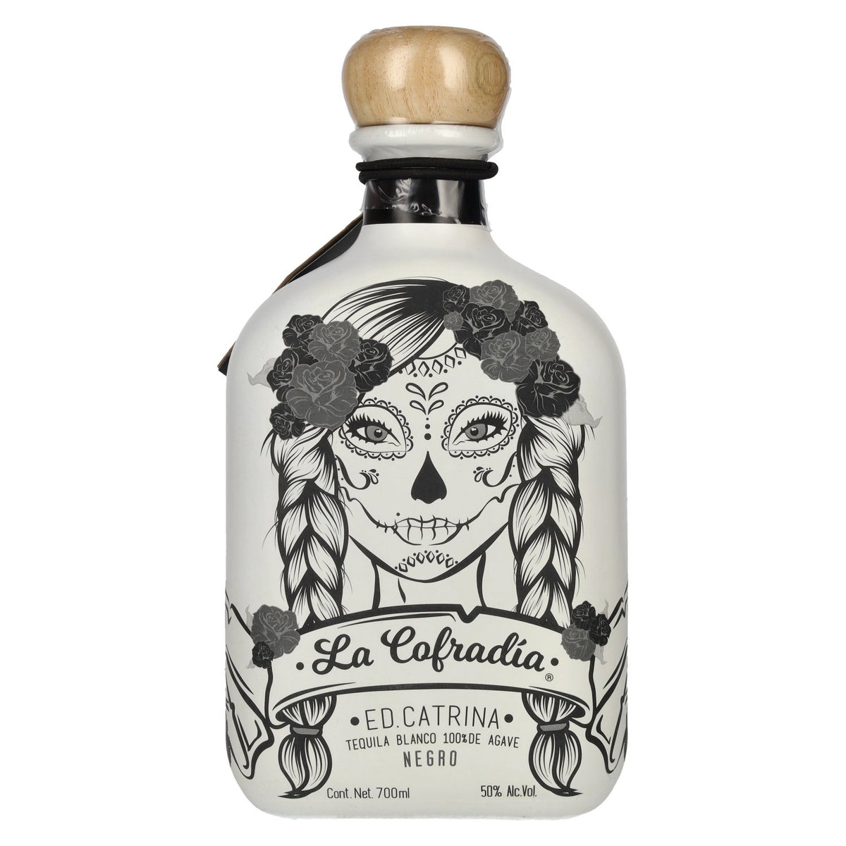 La Cofradia ED. CATRINA Tequila Blanco 100% Agave NEGRO 50% Vol. 0.7l