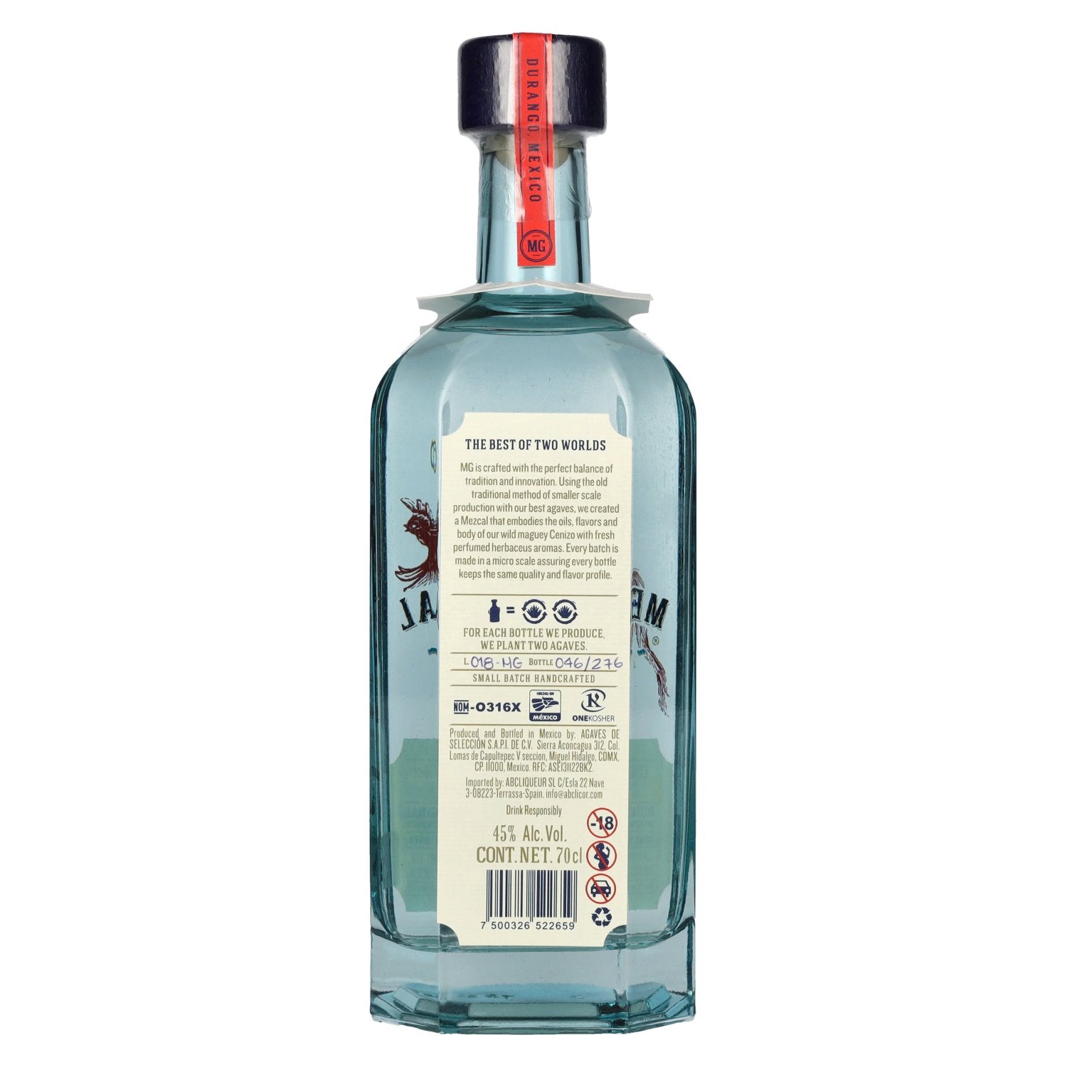 Mezcal MG Mezcal Artesanal 100% Agave Durangensis PDO 45% Vol. 0.7l