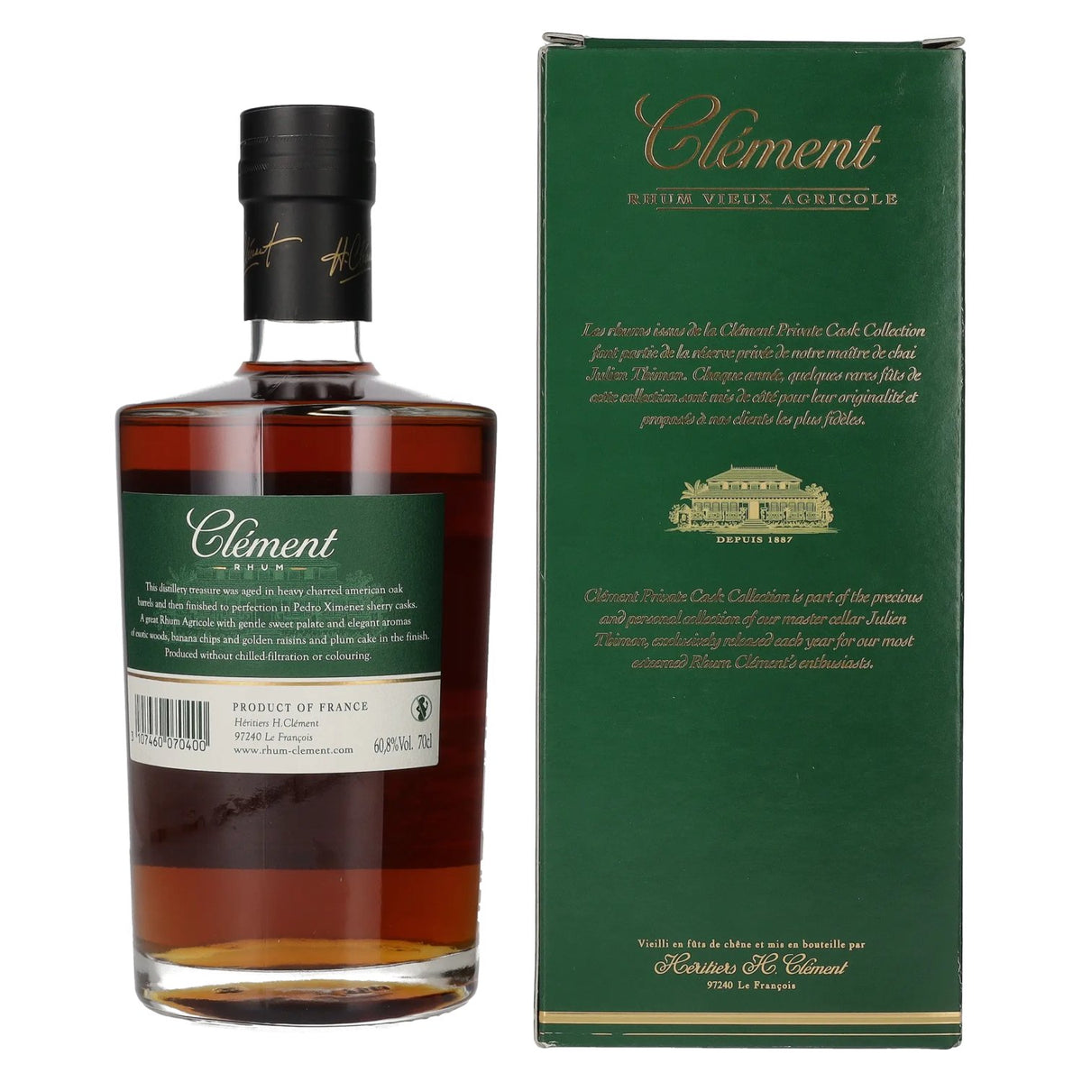 Clément Rhum Vieux Agricole PRIVATE CASK Pedro Ximénez by delicando 60.8% Vol. 0.7l in gift box