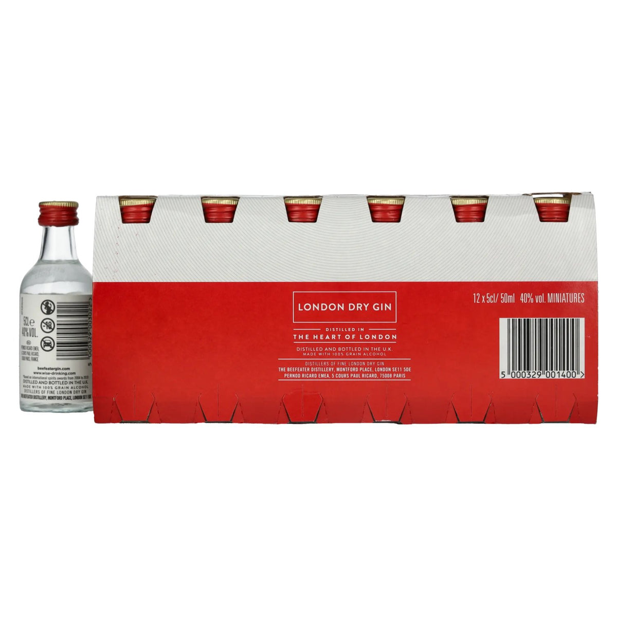 Beefeater London Dry Gin 40% ABV, 12 x 0.05 l