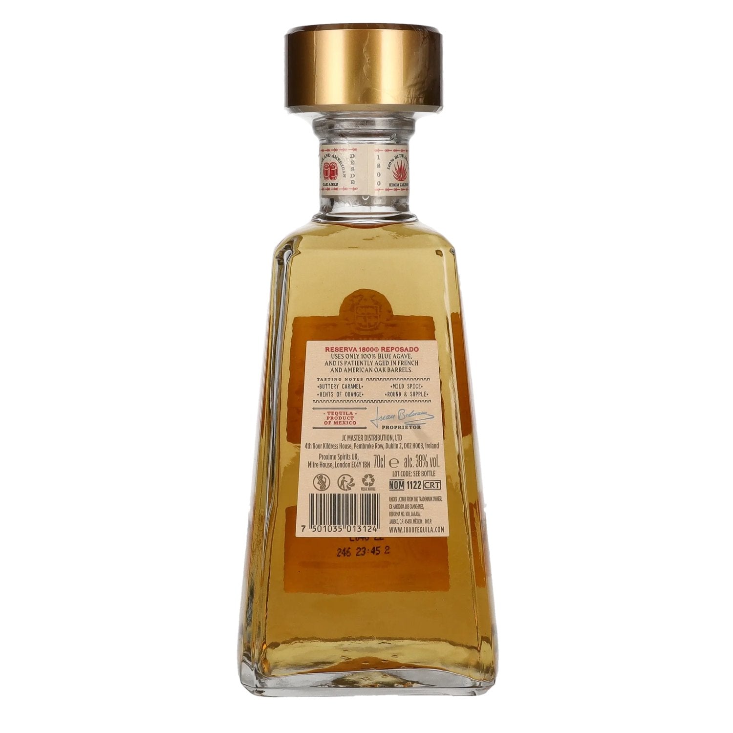 1800 Tequila Reserva REPOSADO 100% Agave 38% Vol. 0.7l