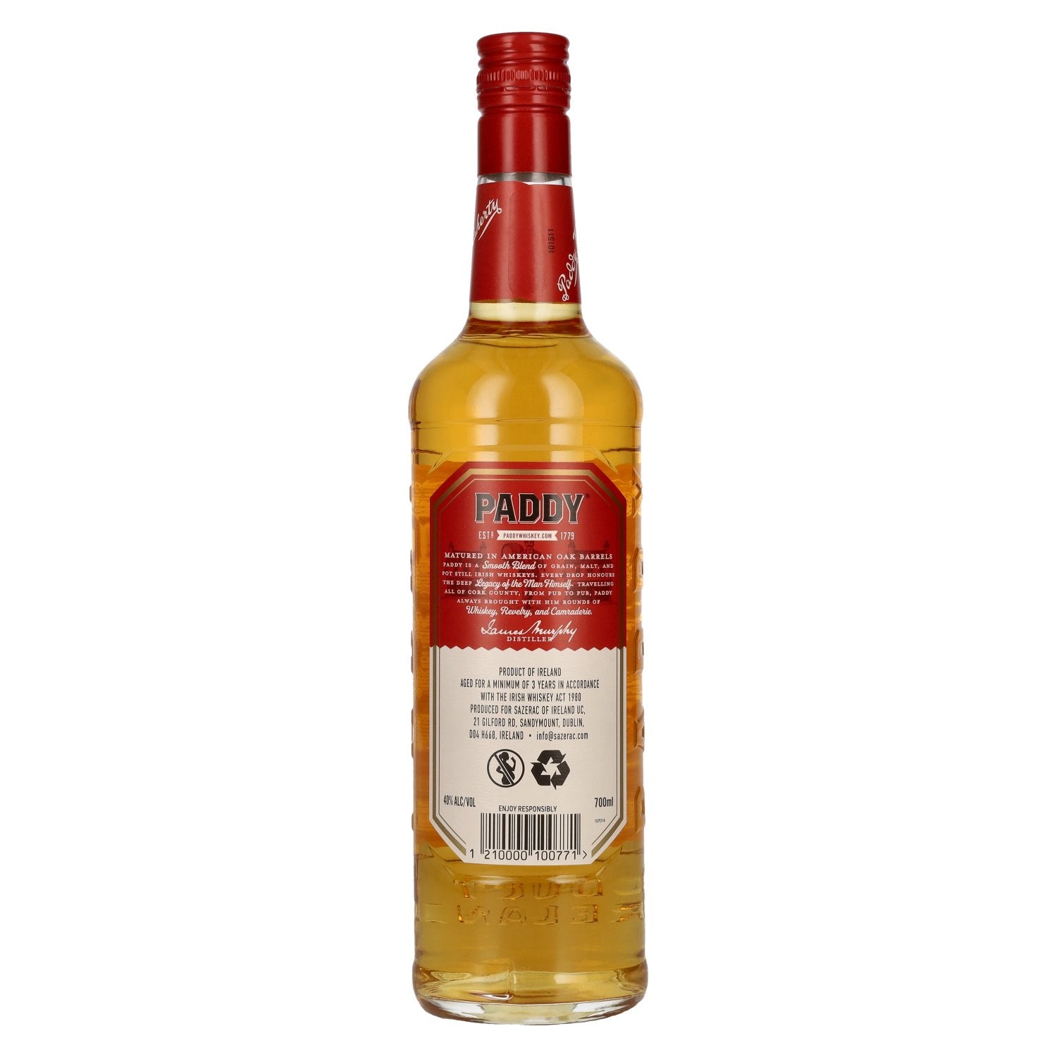 Paddy Irish Whiskey 40% Vol. 0,7l