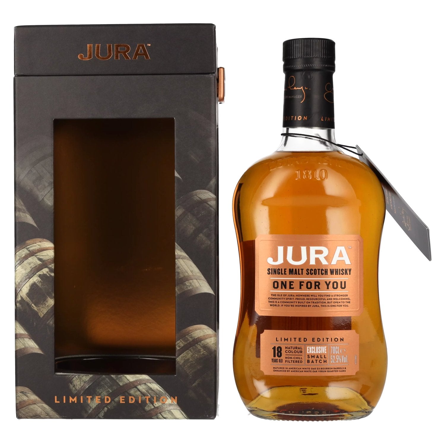Jura ONE FOR YOU 18 Years Old Limited Edition 52.5% Vol. 0.7L in gift box