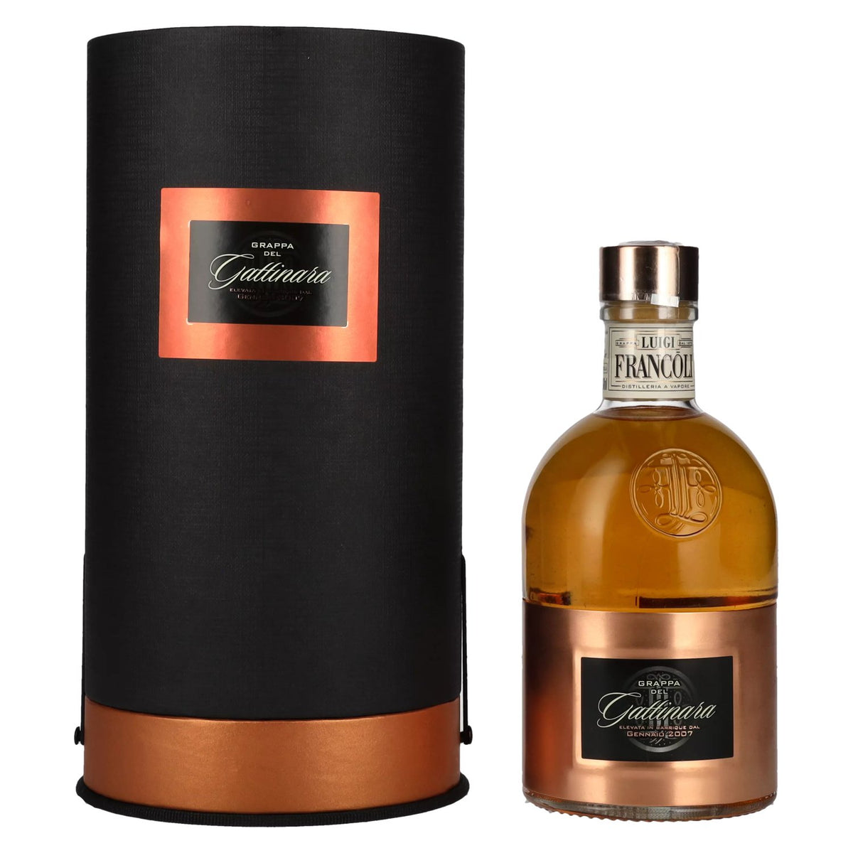 Luigi Francoli Grappa Gattinara Elvata in Barriques 44% Vol. 0.5l in Gift Box