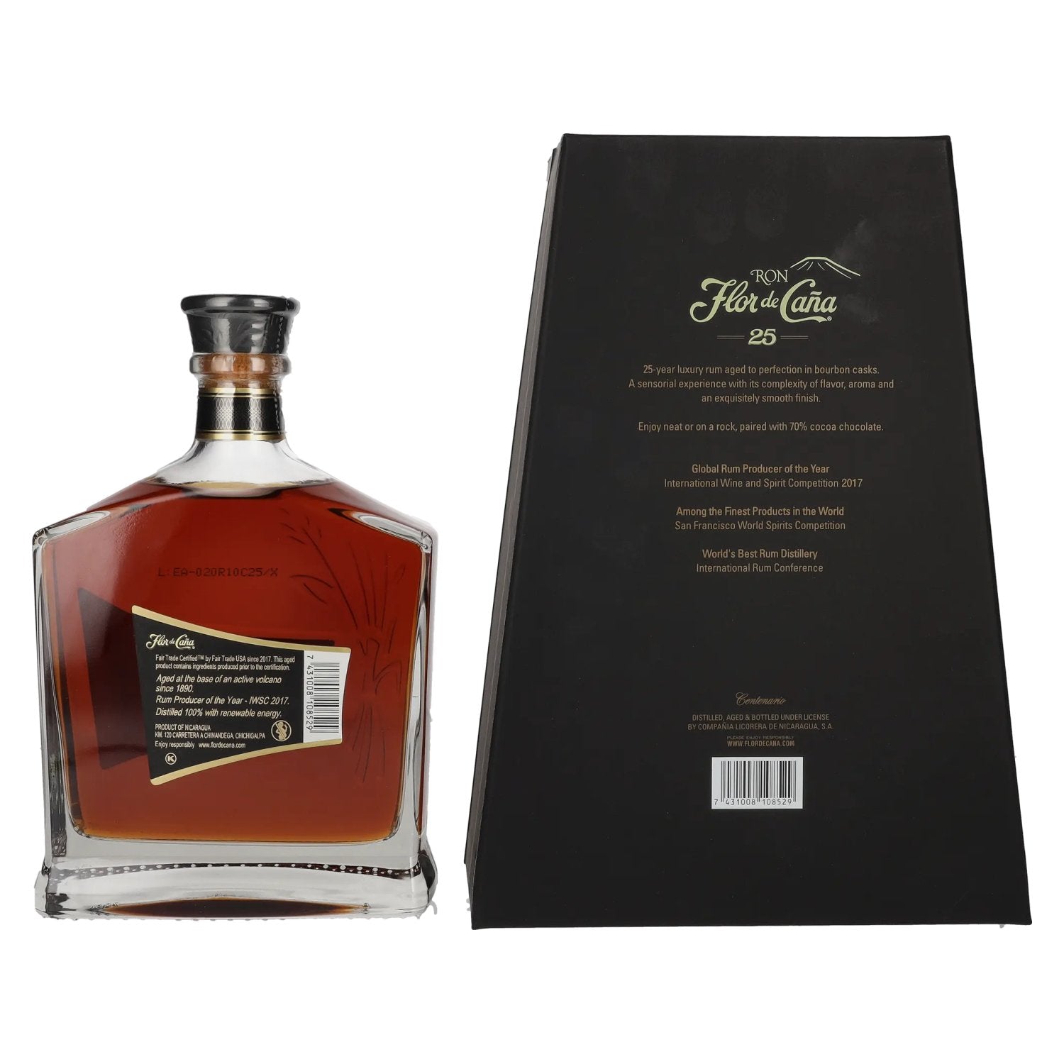 Flor de Caña 25 Years Old Slow Aged Single Estate Rum 40% Vol. 0,7l in Geschenkbox