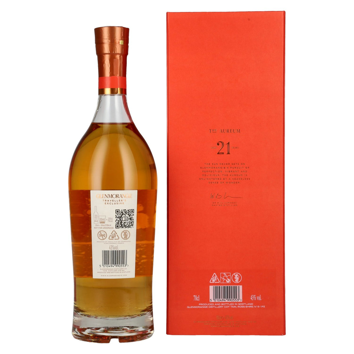 Glenmorangie AUREUM 21 Years Old Highland Single Malt Traveller's Exclusive 43% Vol. 0,7l in gift box