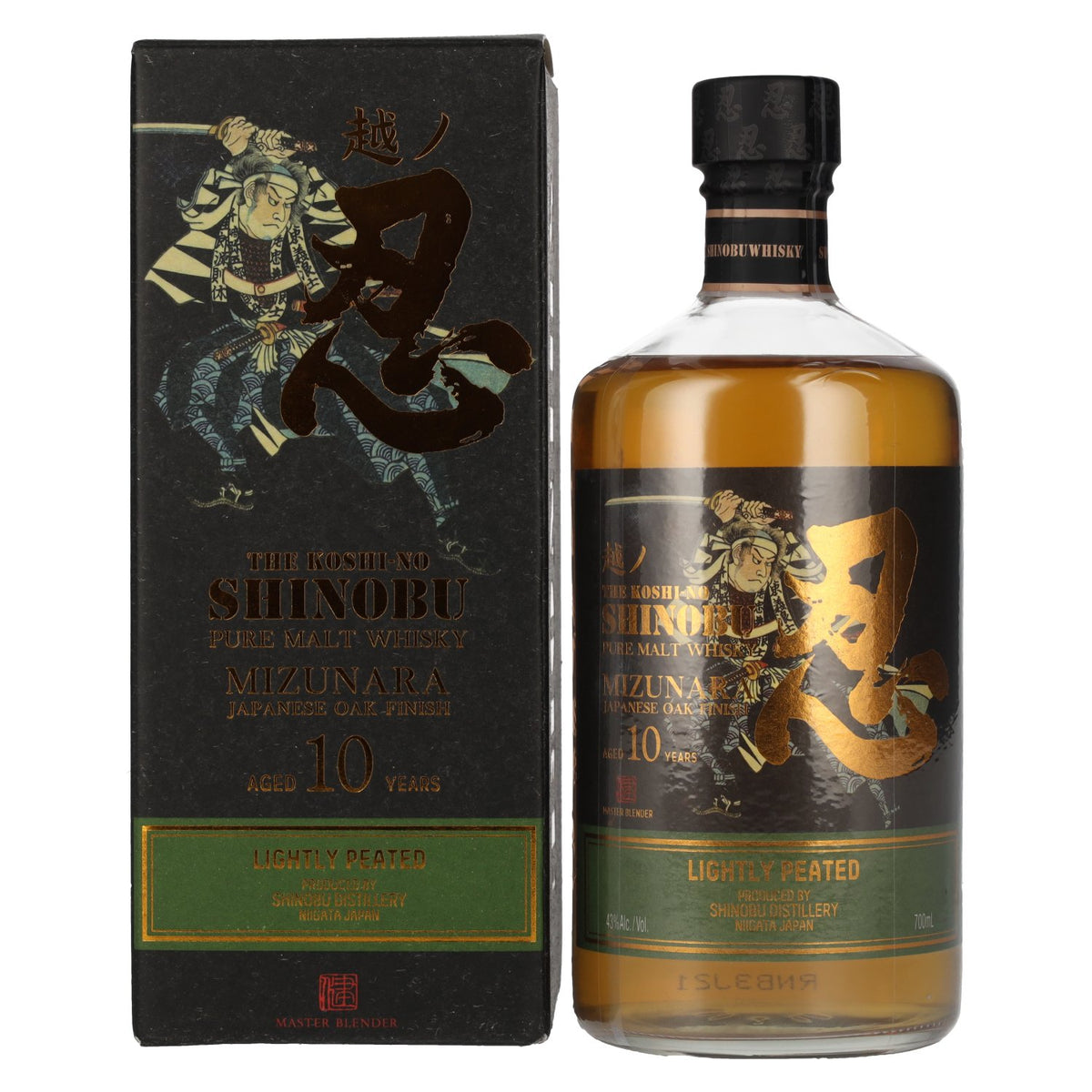 The Koshi-No The Shinobu Pure Malt 10 Years Old Lightly Peated Mizunara Oak Finish 43% Vol. 0,7l in Geschenkbox