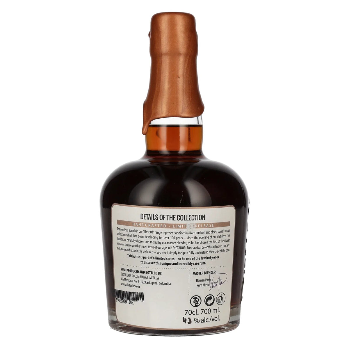 Dictador BEST OF 1987 APASIONADO Colombian Rum 30YO/020317/EX-P329 43% Vol. 0.7l