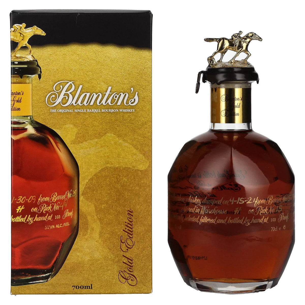Blanton's GOLD EDITION The Original Single Barrel Bourbon Whisky 51.5% ABV 0.7l in a gift box