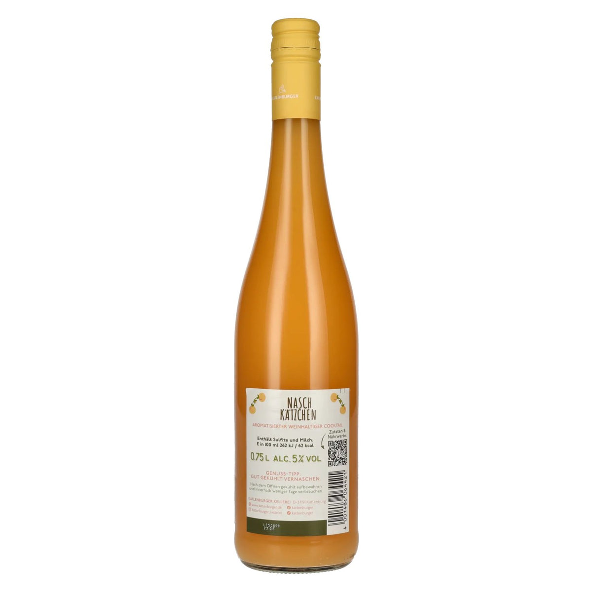 Katlenburger Naschkätzchen Peach 5% ABV 0.75 l