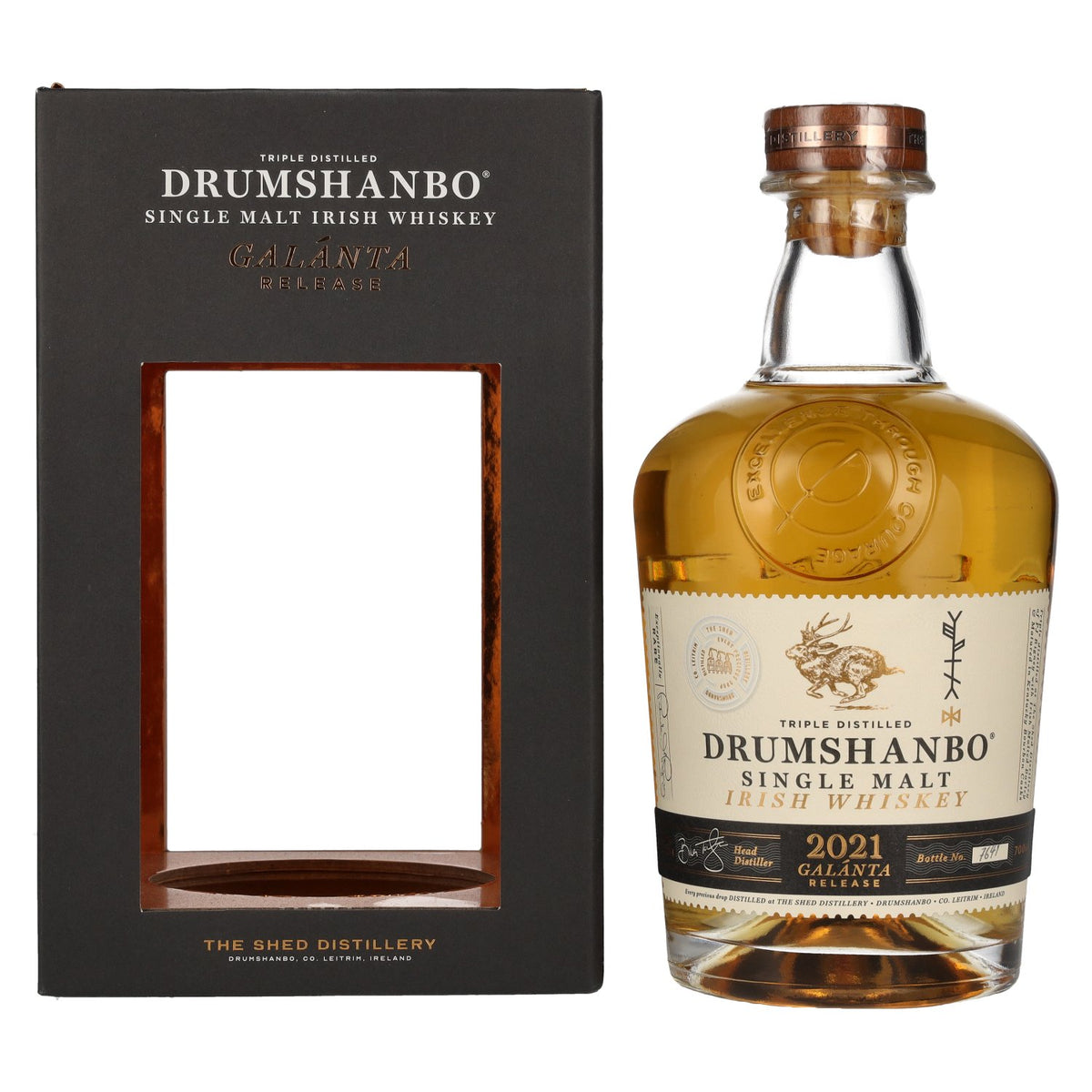 Drumshanbo Single Malt Irish Whiskey GALÁNTA Release 2021 46% Vol. 0,7l in Geschenkbox