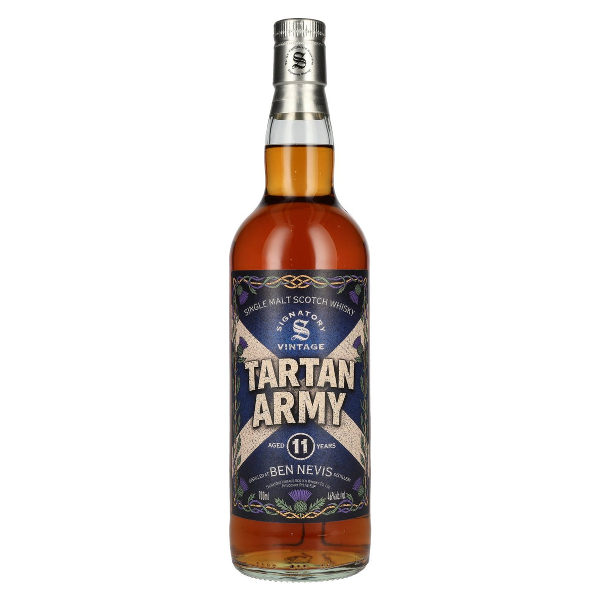 Signatory Vintage Ben Nevis 11 Years Old TARTAN ARMY Highland Single Malt Scotch Whisky 46% ABV 0.7l