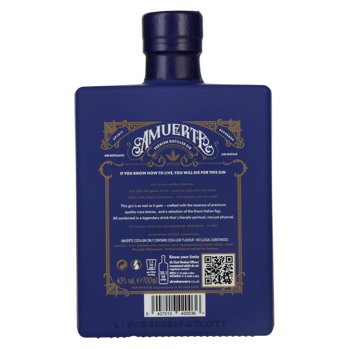 Amuerte COCA GIN – Blue Edition 43% ABV 0.7l