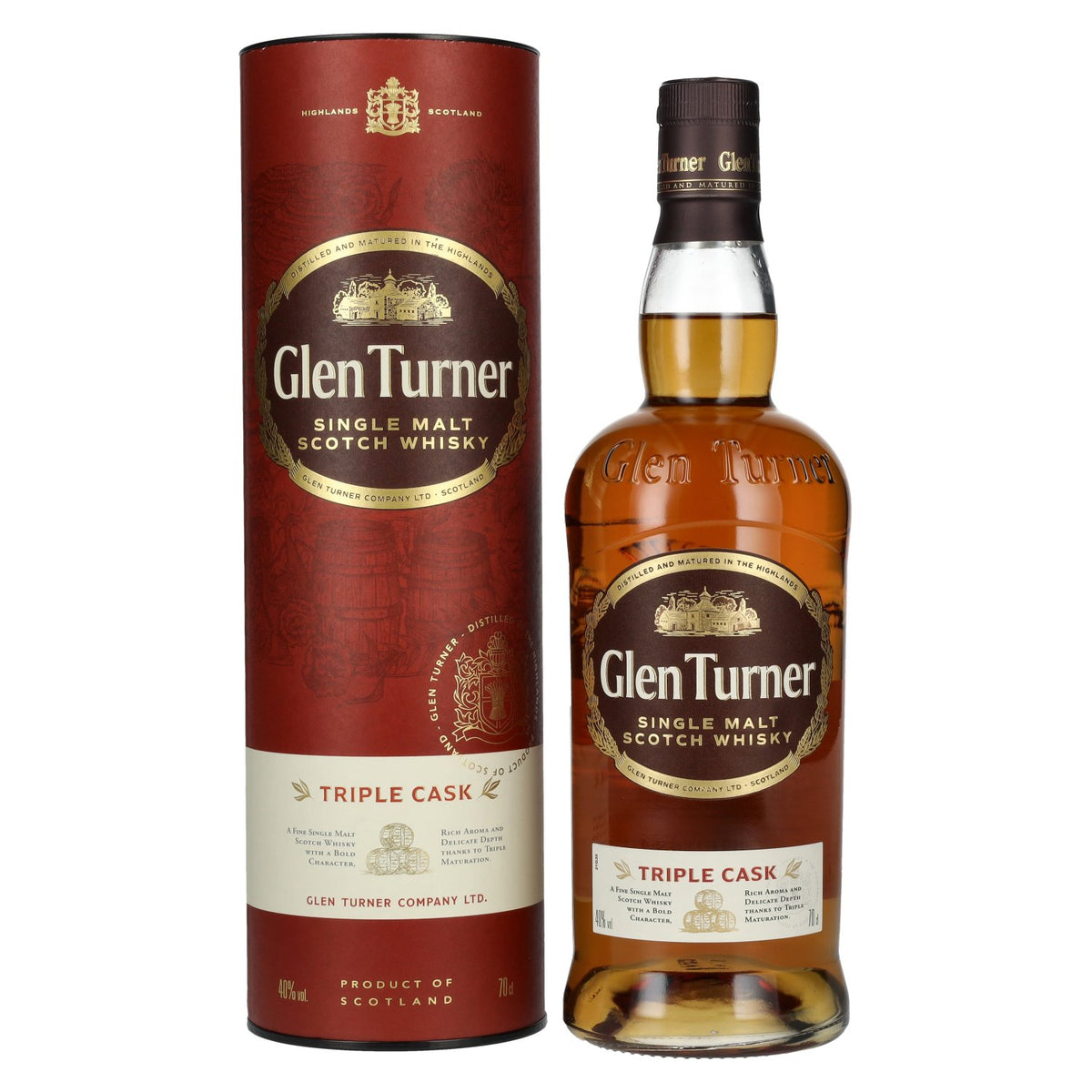 Glen Turner TRIPLE CASK Single Malt Scotch Whisky 40% Vol. 0.7L in gift box