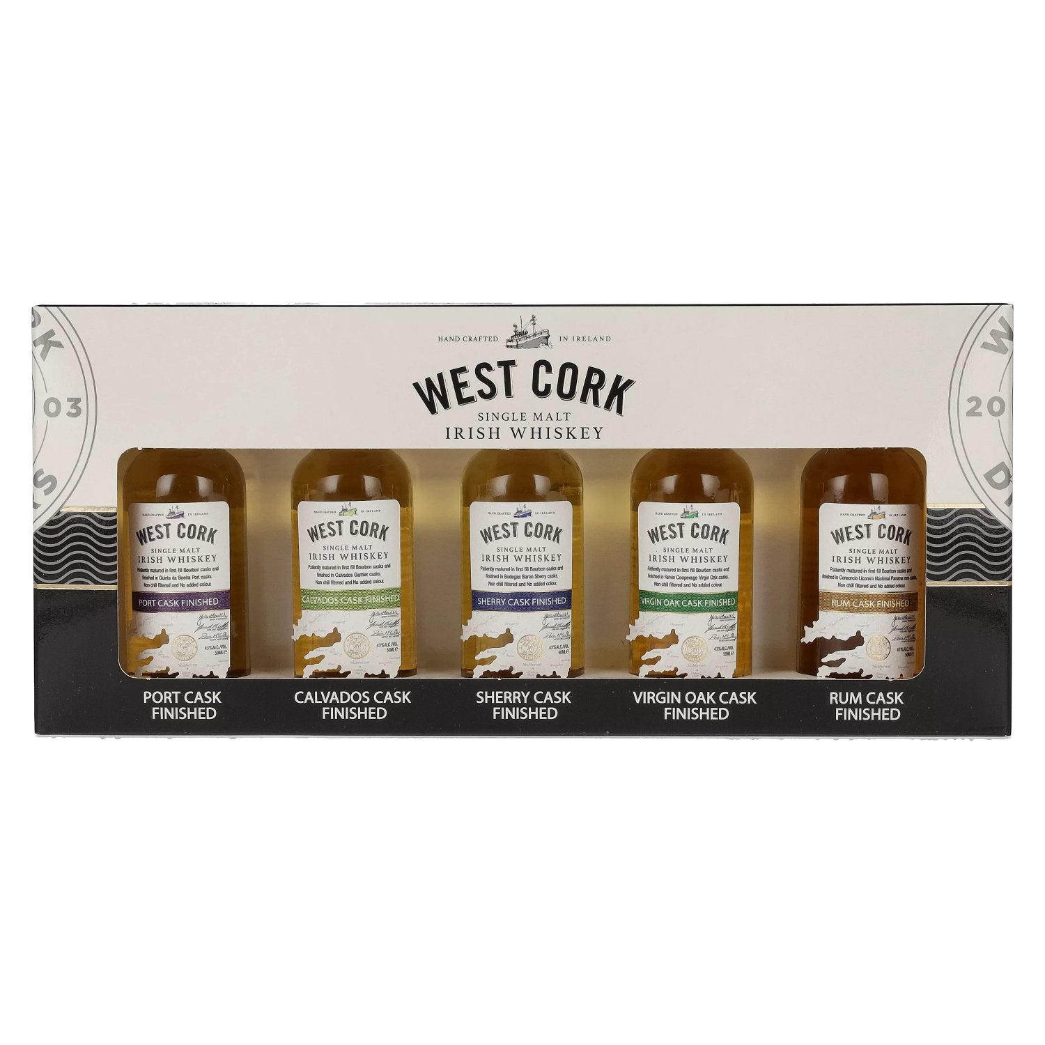 West Cork CASK COLLECTION Miniset 43% Vol. 5x0.05l in Gift Box