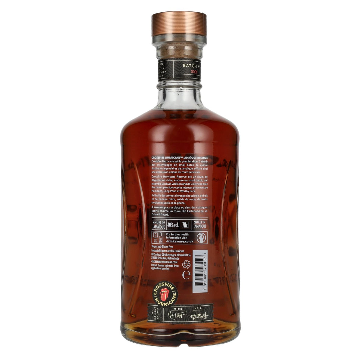 CROSSFIRE HURRICANE x ROLLING STONES Reserve Small Batch Jamaica Rum 40% Vol. 0,7l