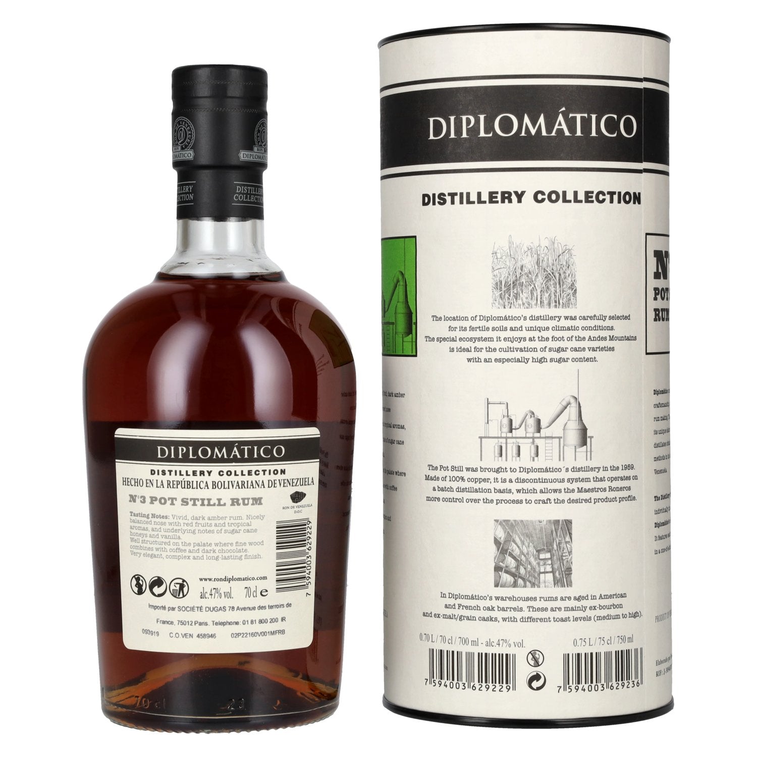 Diplomático Distillery Collection No. 3 POT STILL Rum 47% vol. 0.7 l in a gift box