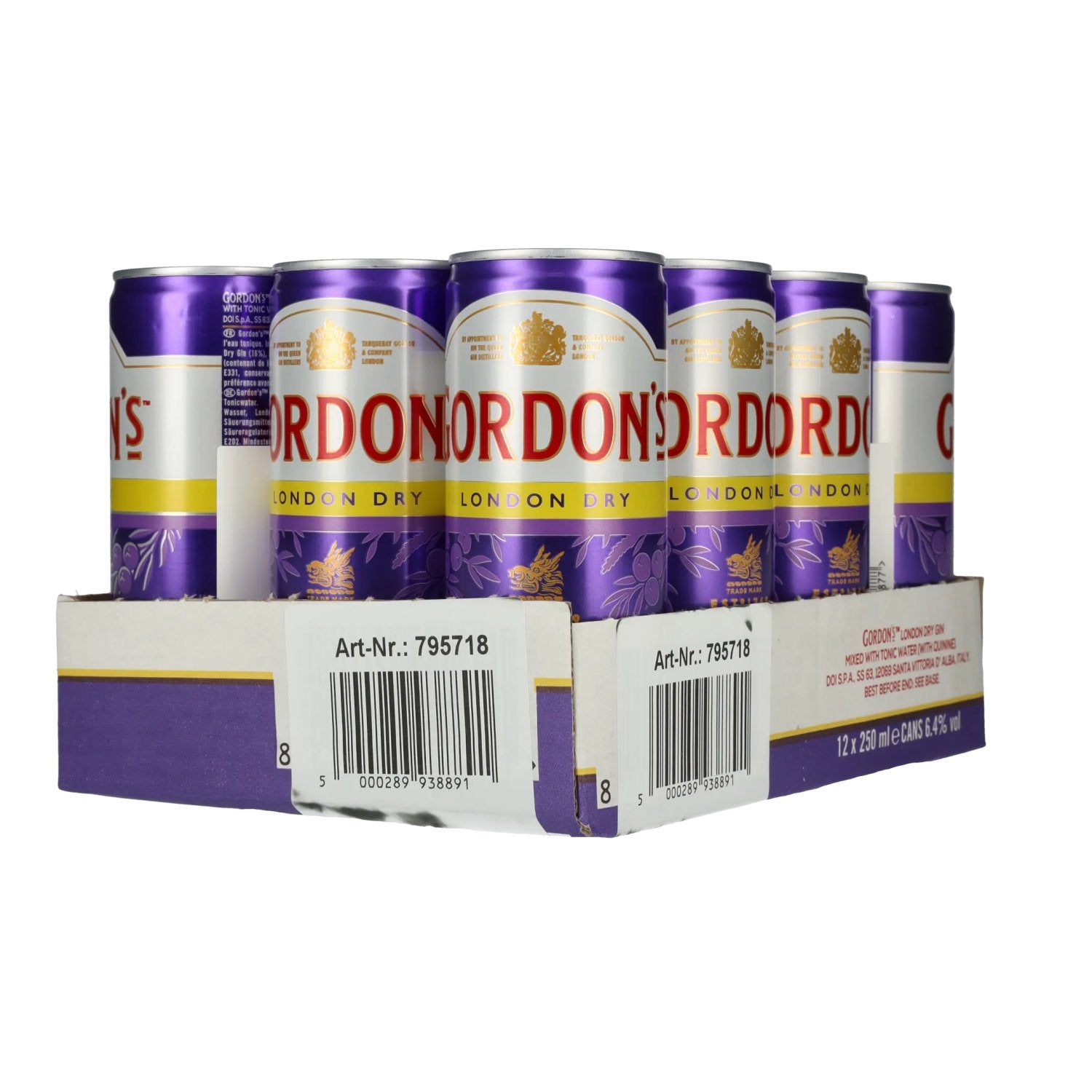 Gordon's London Dry Gin & Tonic 6.4% Vol. 12x0.25l Cans Deposit