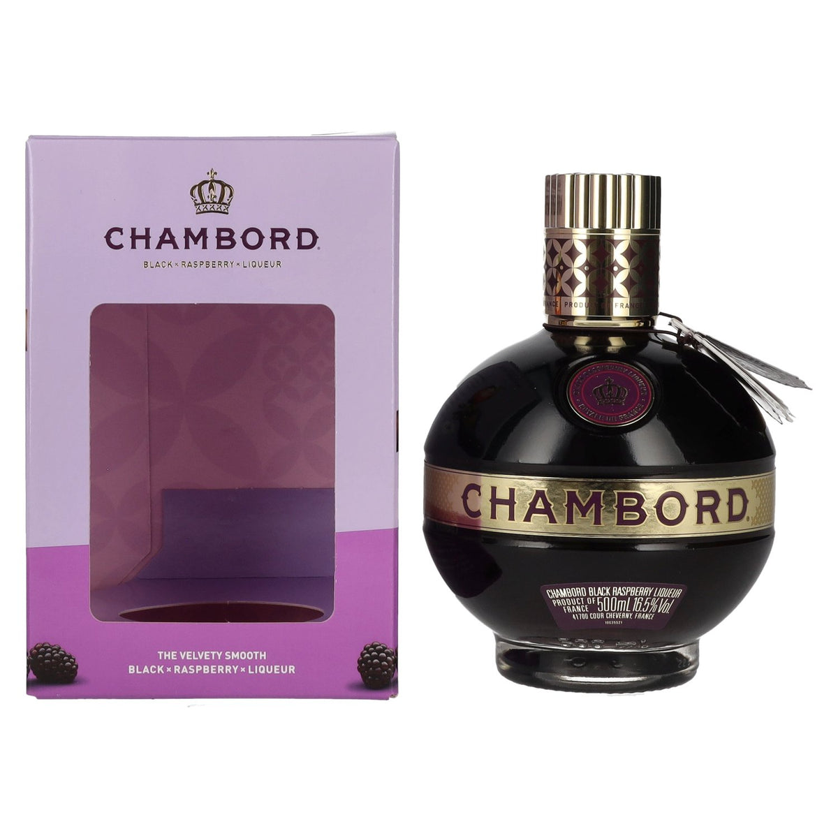 Chambord Black Raspberry Liqueur Royale de France 16.5% ABV, 0.5 litres, in a gift box