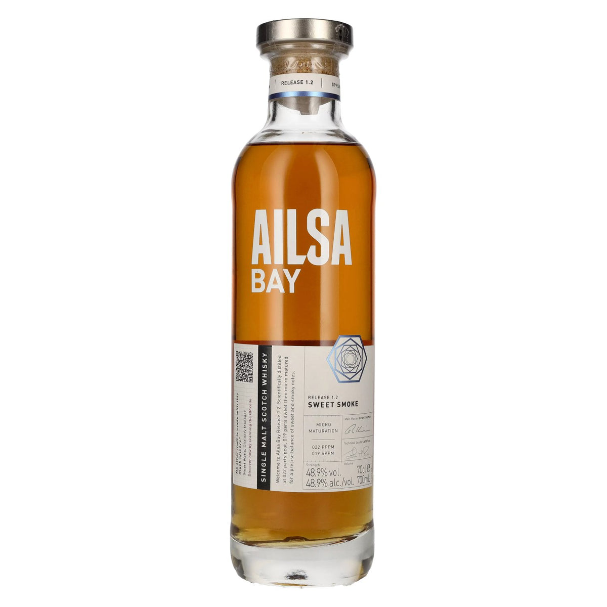 Ailsa Bay SWEET SMOKE Single Malt Scotch Whisky Release 1.2 48.9% ABV 0.7l
