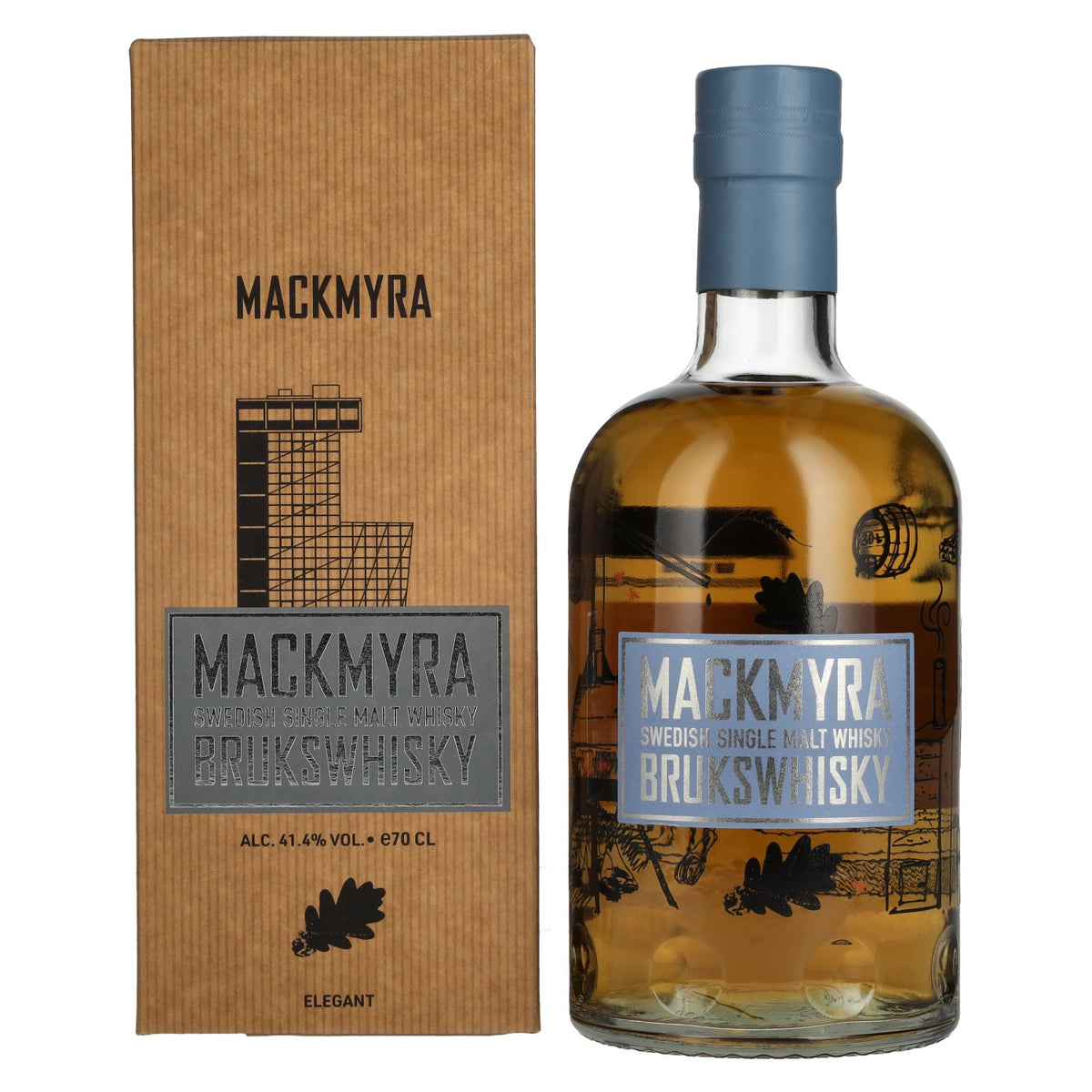 Mackmyra BRUKSWHISKY Swedish Single Malt Whisky 41.4% Vol. 0.7l in gift box