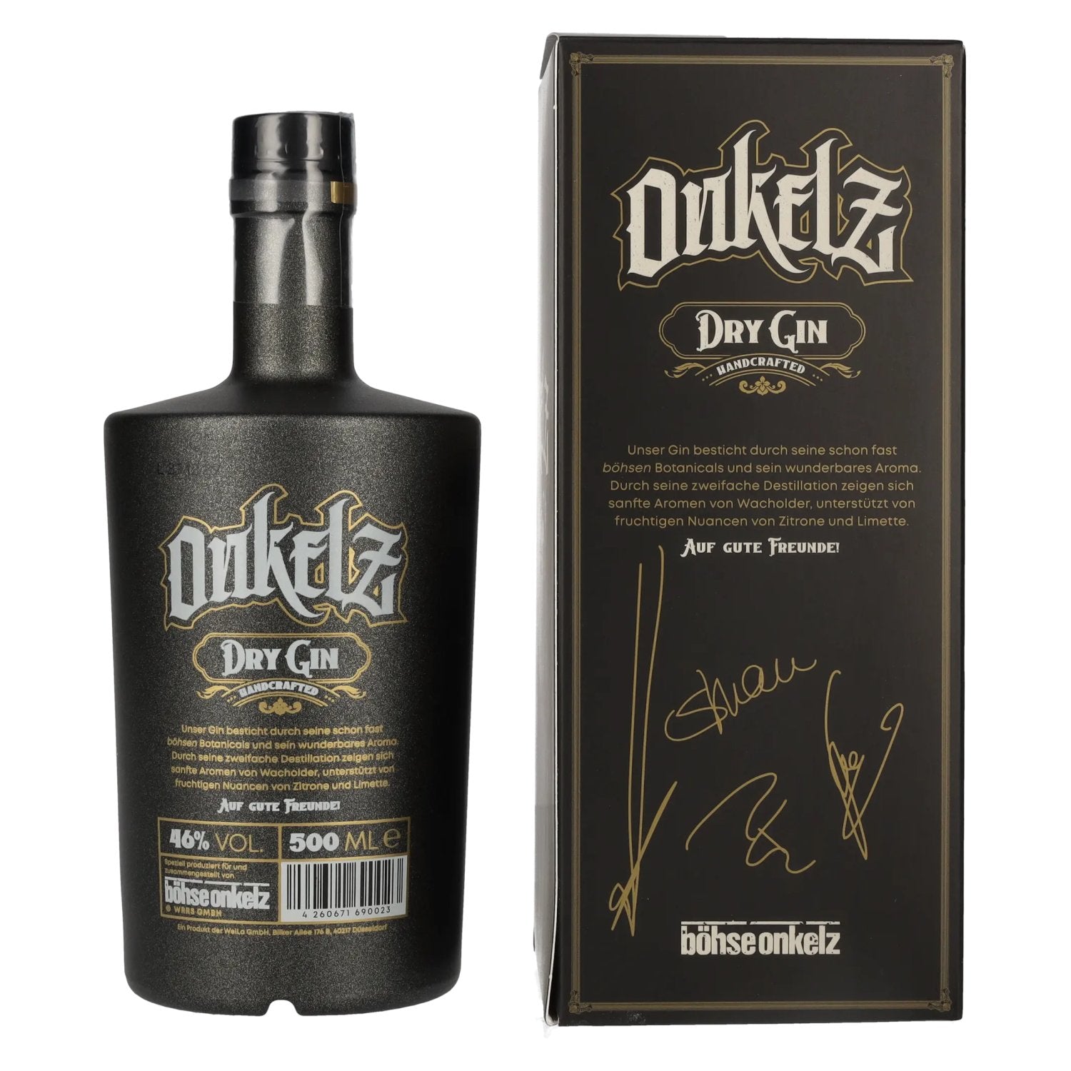 Böhse Onkelz Handcrafted Dry Gin 46% ABV, 0.5l in a gift box