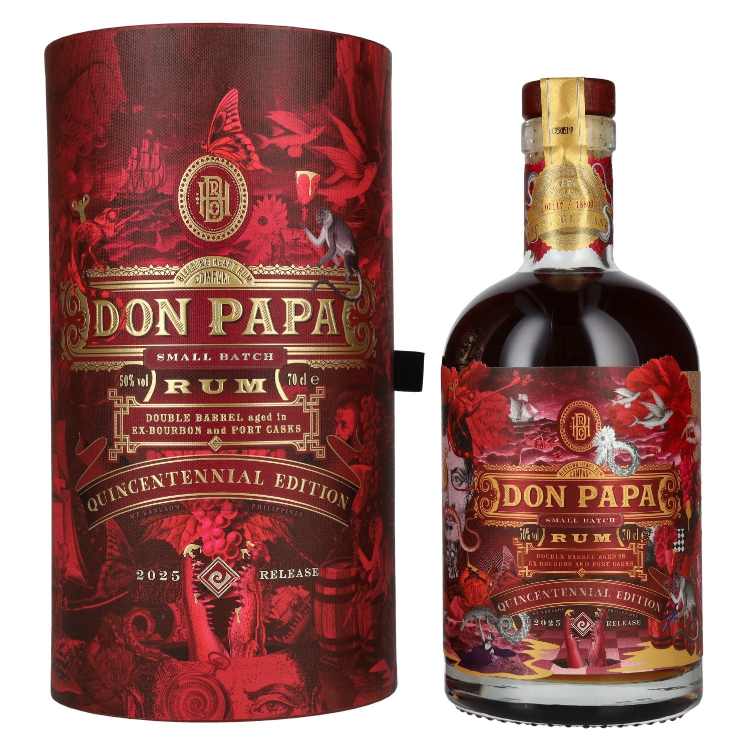 Don Papa 7 Years Old Small Batch Ex-Bourbon & Port Casks Rum Quincentennial Edition 50% Vol. 0.7L in Gift Box