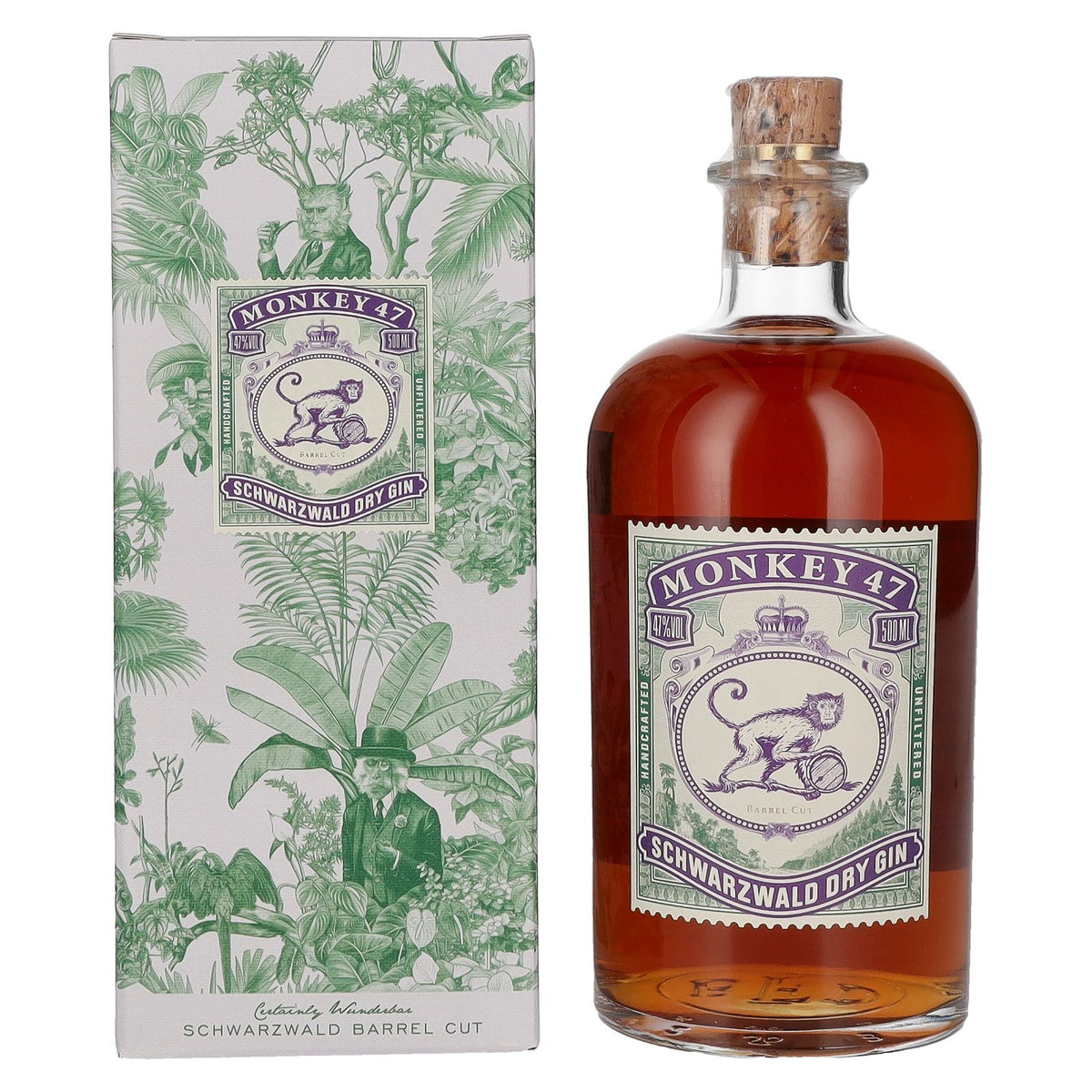 Monkey 47 Schwarzwald Dry Gin Barrel Cut 47% Vol. 0,5l in Geschenkbox