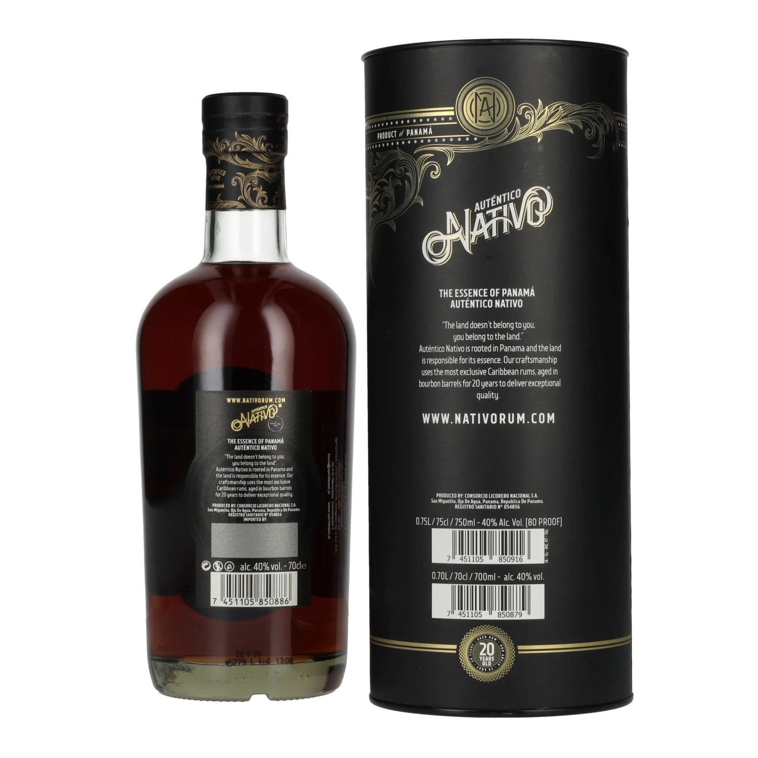 Auténtico Nativo 20 Years Old Special Reserve Rum 40% Vol. 0,7l in Geschenkbox