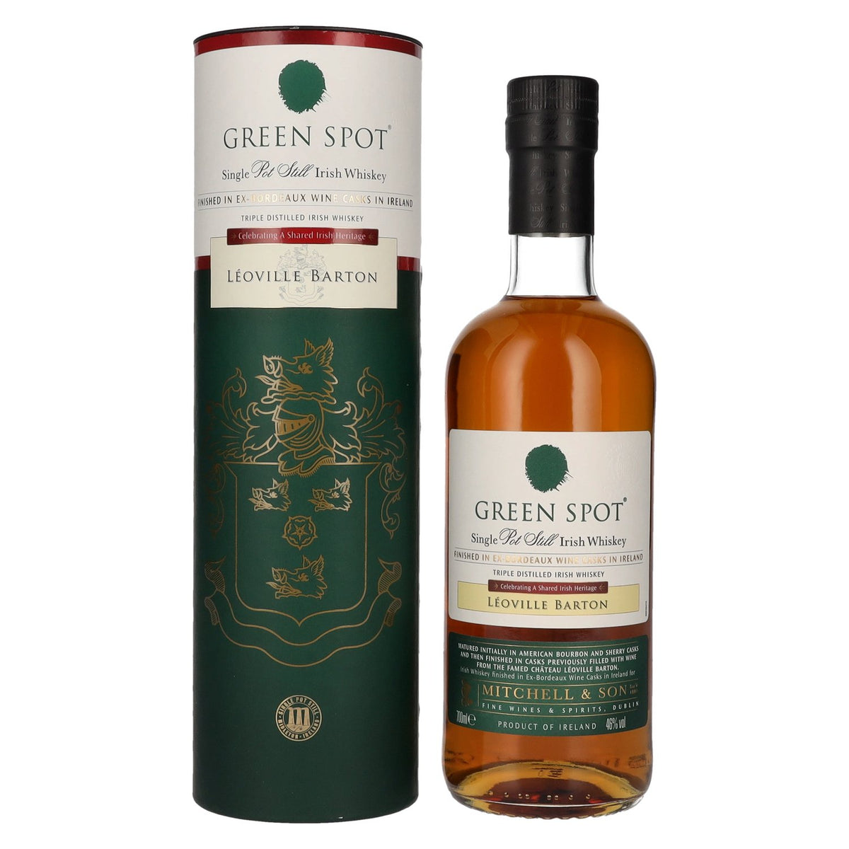 Green Spot LÉOVILLE BARTON Single Pot Still Irish Whiskey 46% Vol. 0,7l in Geschenkbox