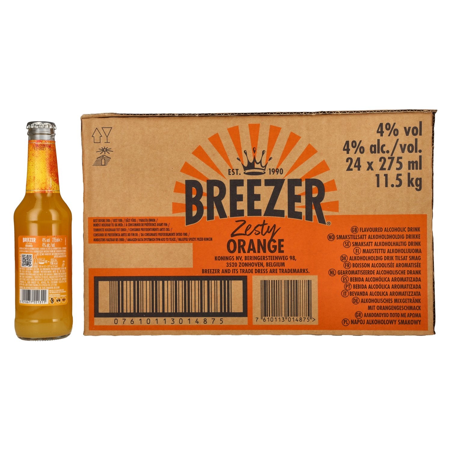 Bacardi Breezer Zesty Orange 4% Vol. 24x0,275l