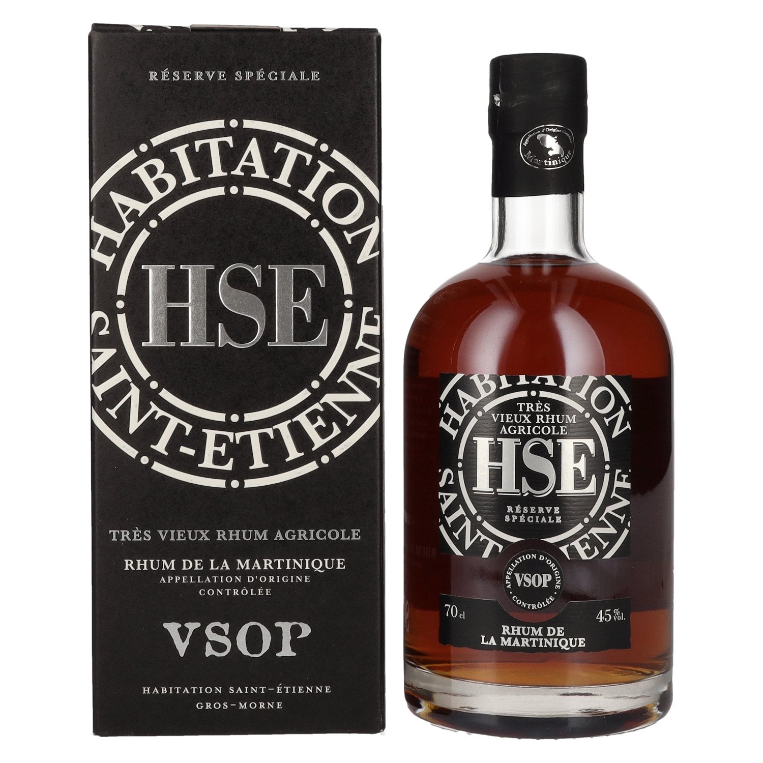 HSE Très Vieux Rhum Agricole VSOP 45% Vol. 0.7l in gift box