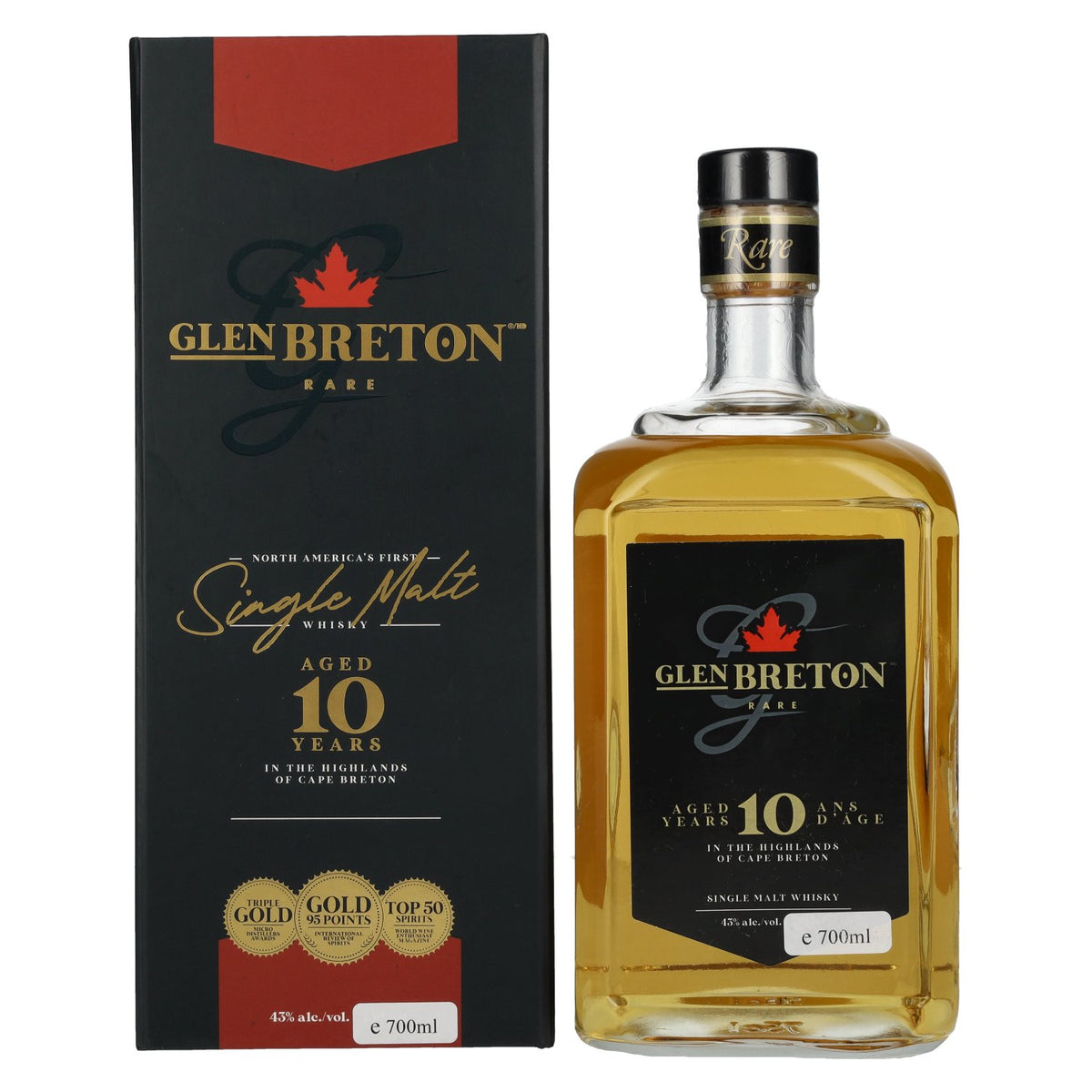 Glen Breton Rare 10 Years Old Canada's First Single Malt Whisky 43% Vol. 0,7l in Geschenkbox