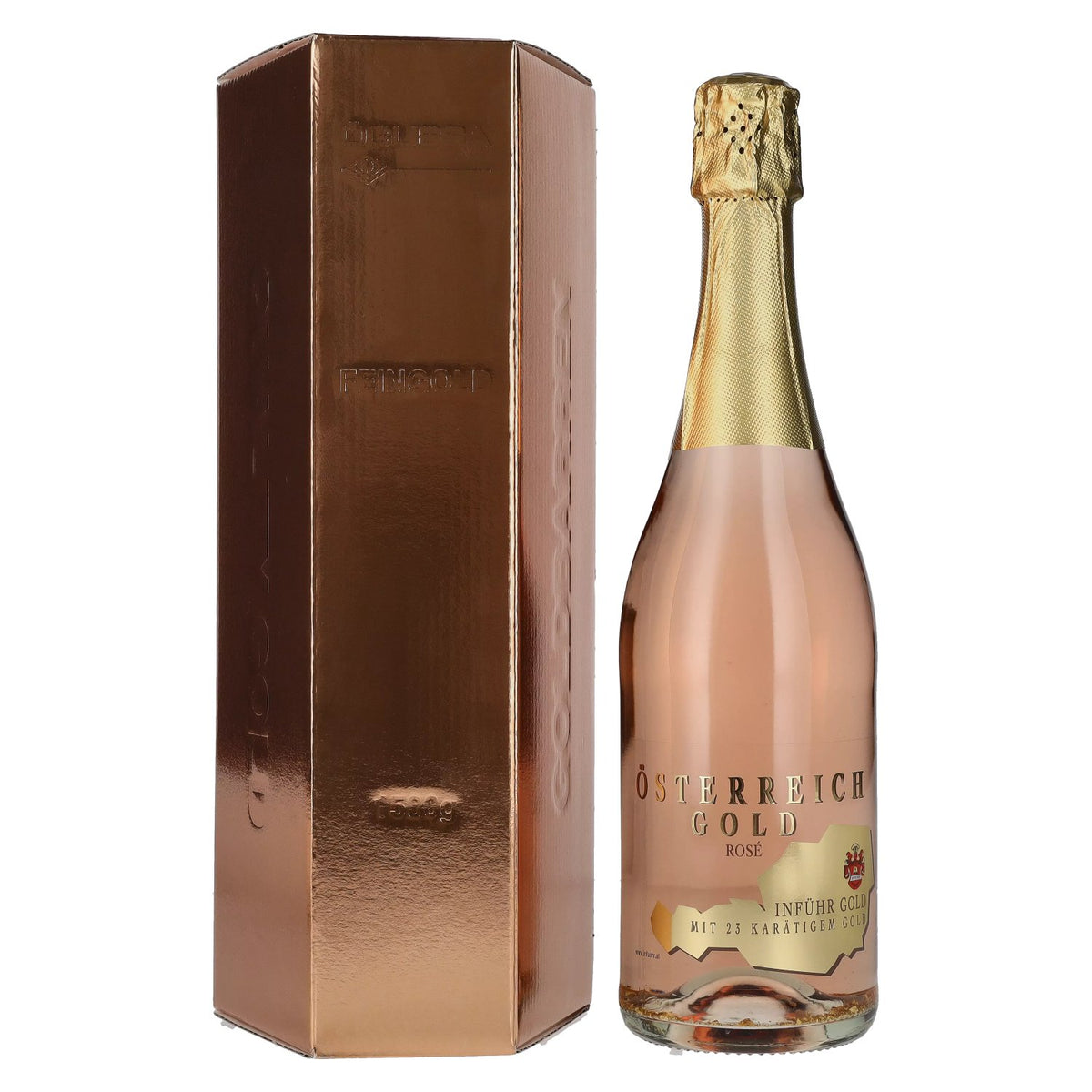 Austria Gold Rosé - with 23 karat gold leaf 9.5% Vol. 0.75l in gift box